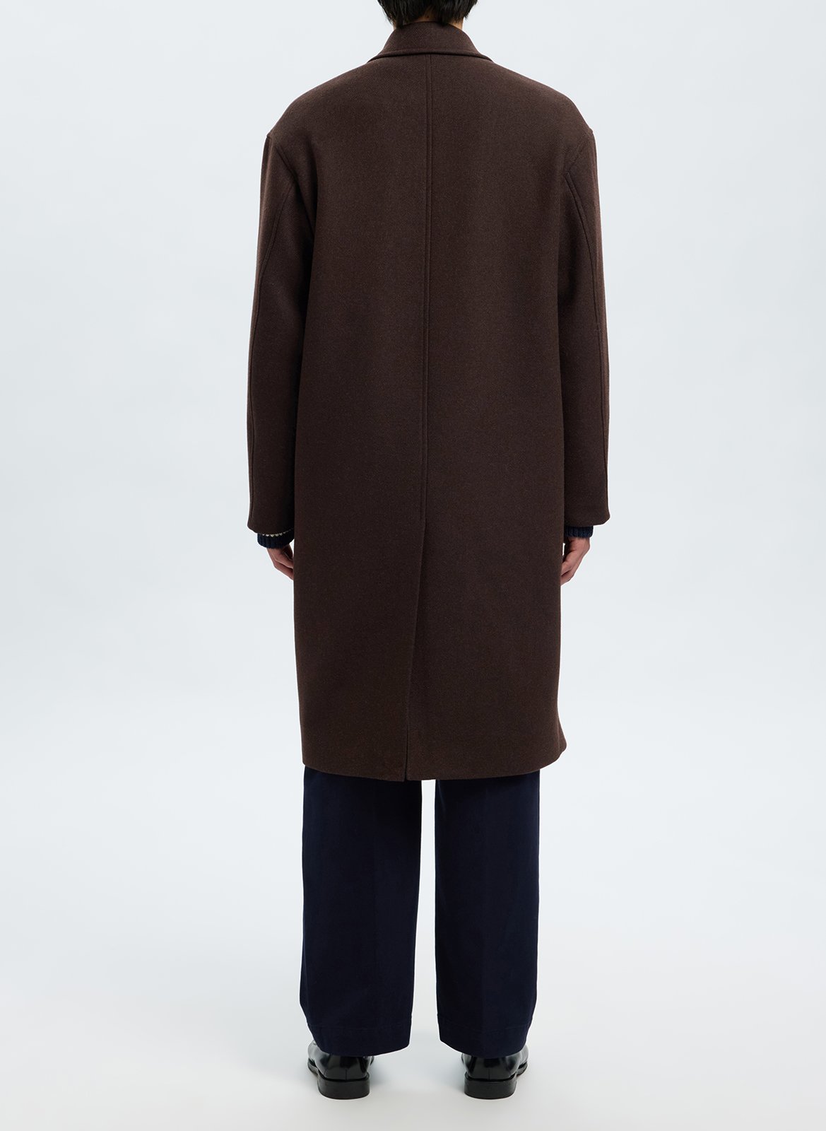 Manteeau en laine recyclée col tailleur SELECTED Marron