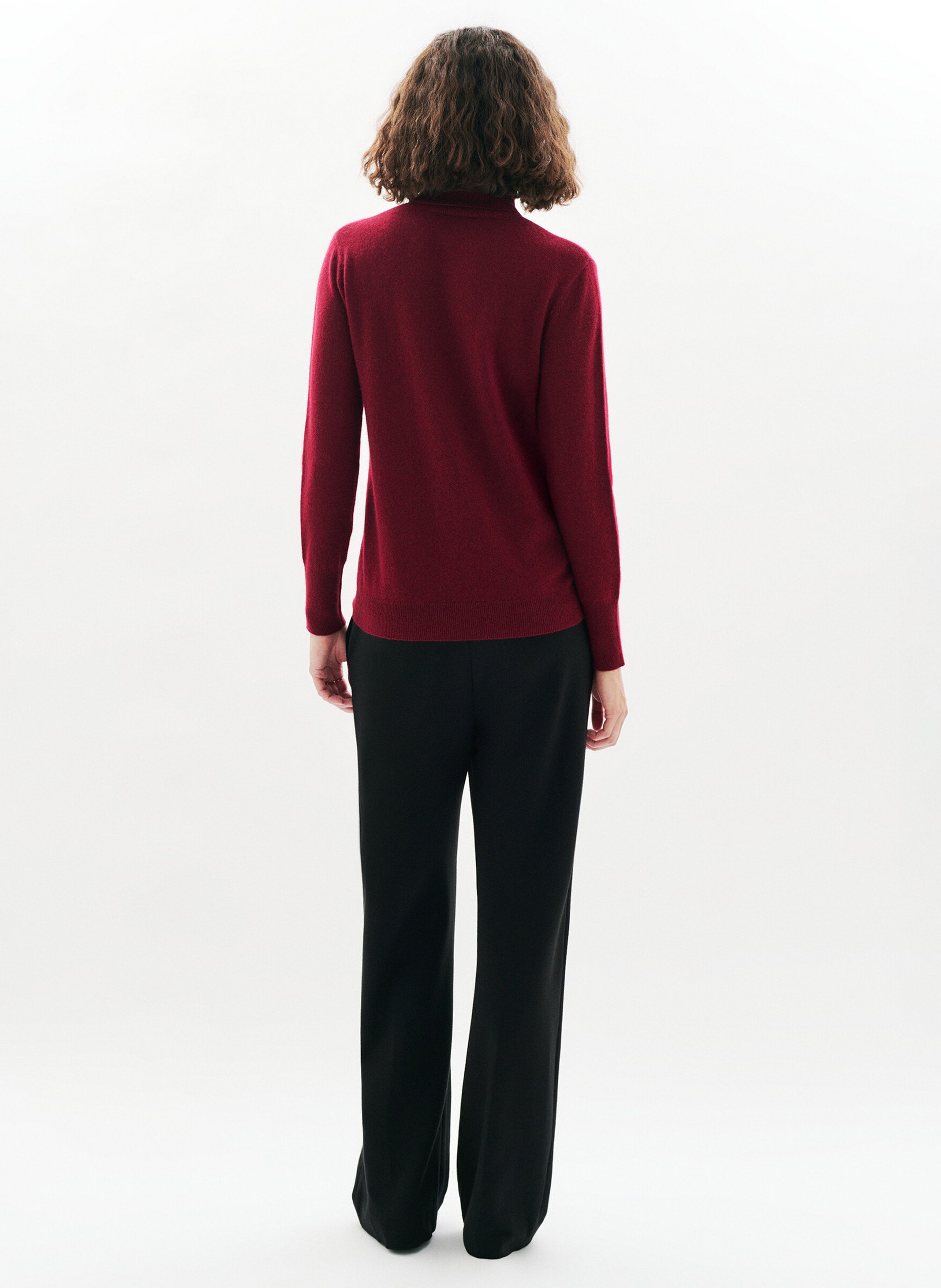 Cashmere straight-cut turtleneck sweater CAROLL Red