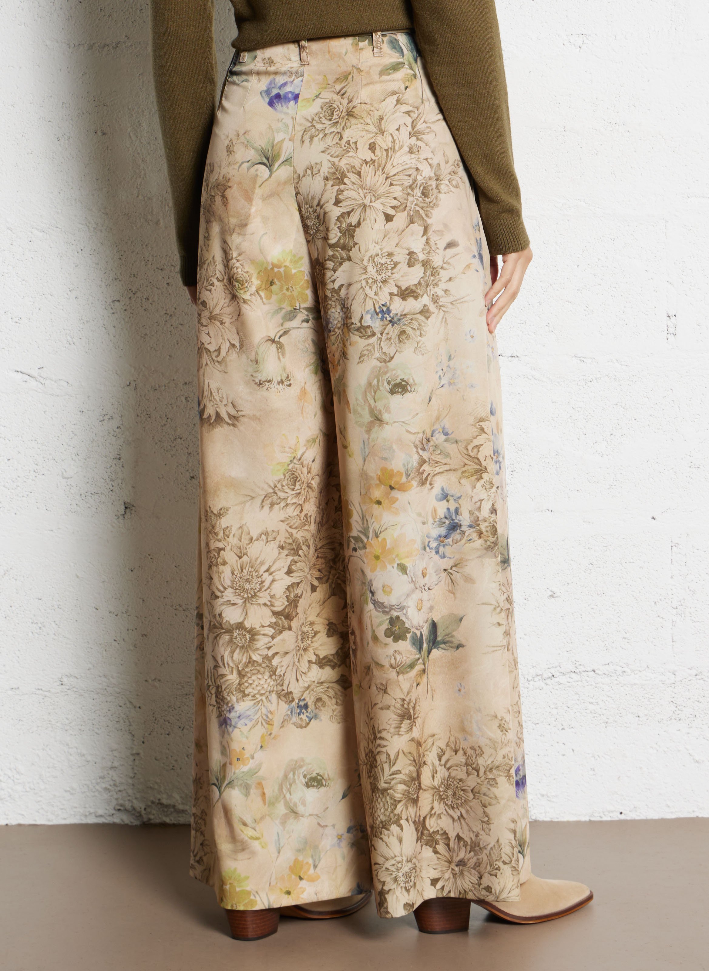 Jupe midi à imprimé floral IMPERIAL Beige