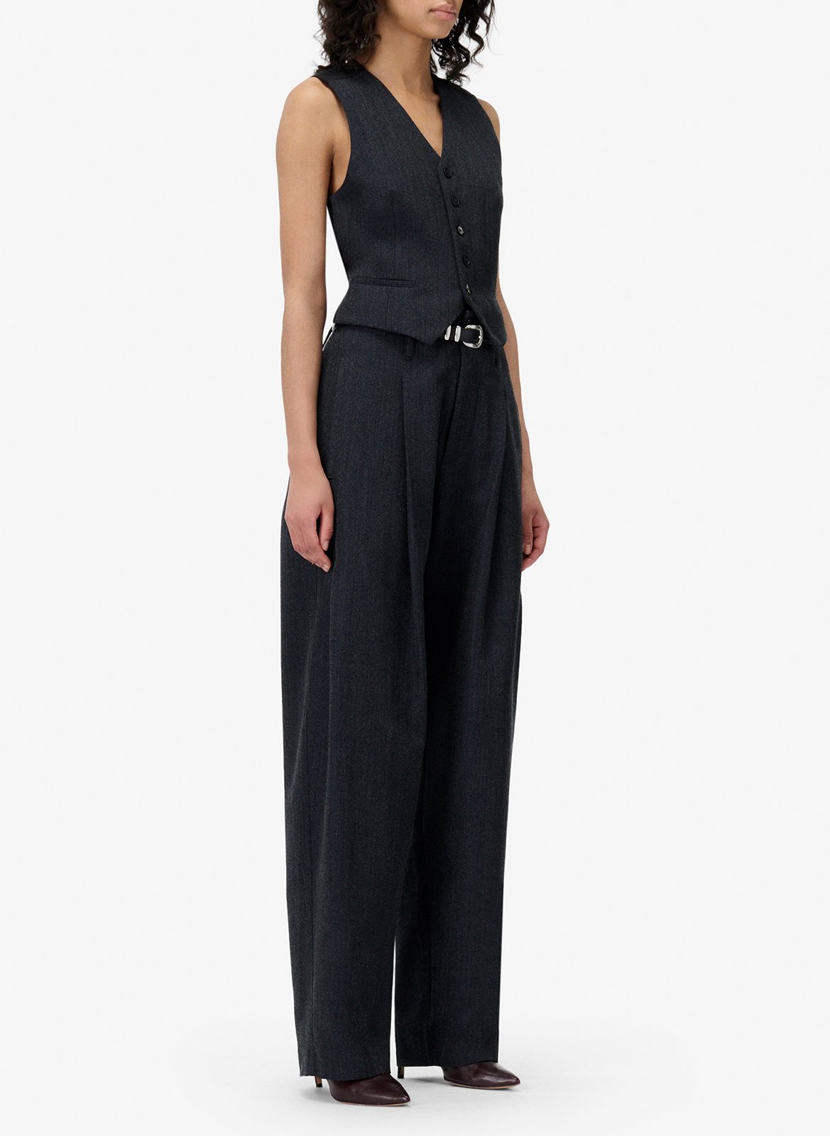 Veston tailleur sans manches en laine mélangée IRO Bleu