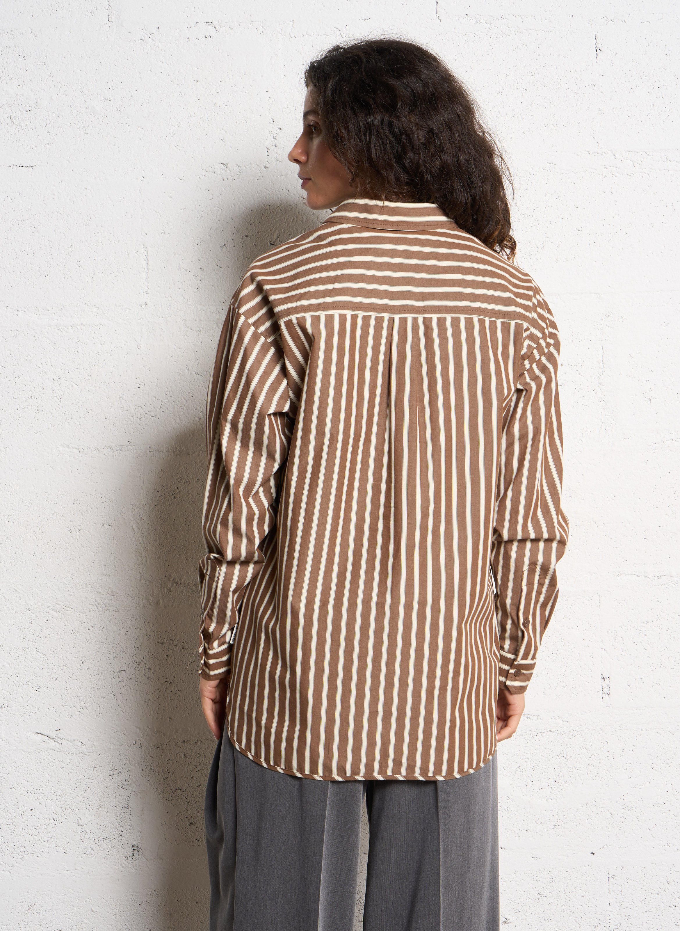 Capri plain oversized shirt LE TEMPS DES CERISES Brown