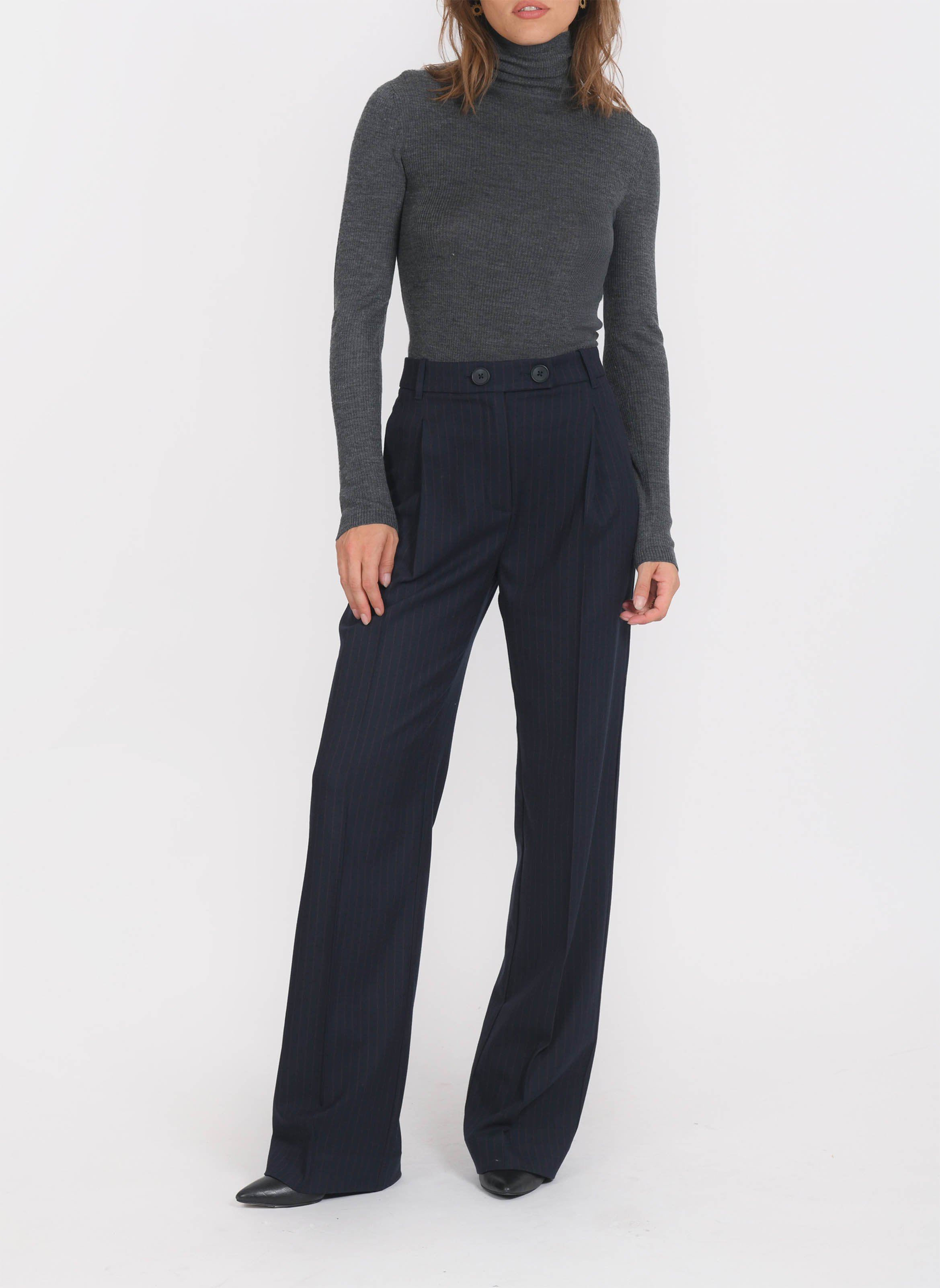 Pantalon droit à rayures KOOKAI Bleu