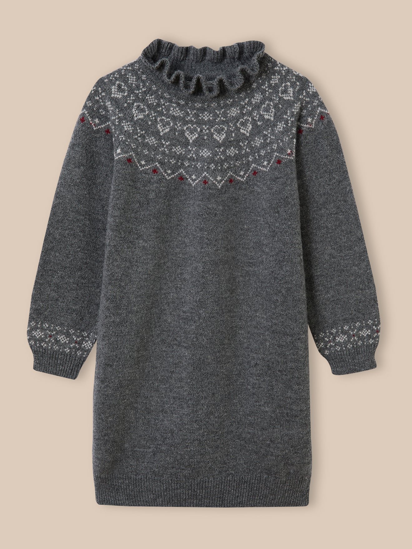 Jacquard wool dress CYRILLUS Grey