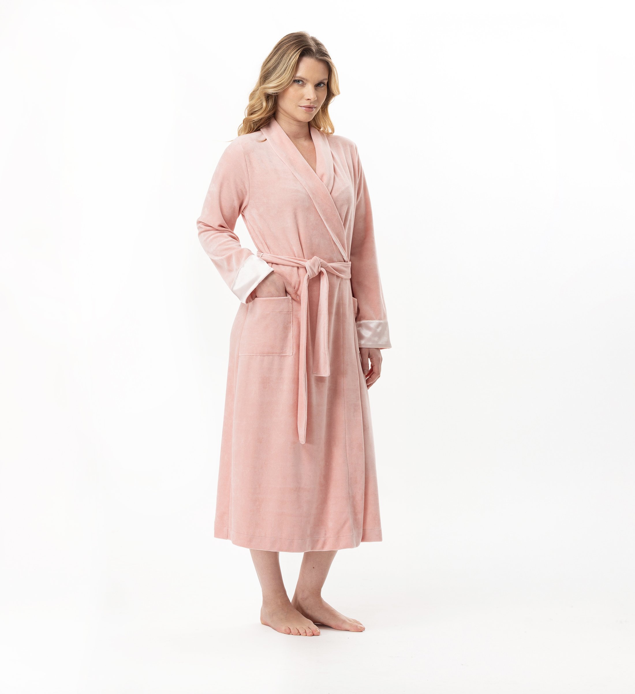 Crossed velvet dressing gown LE CHAT Pink