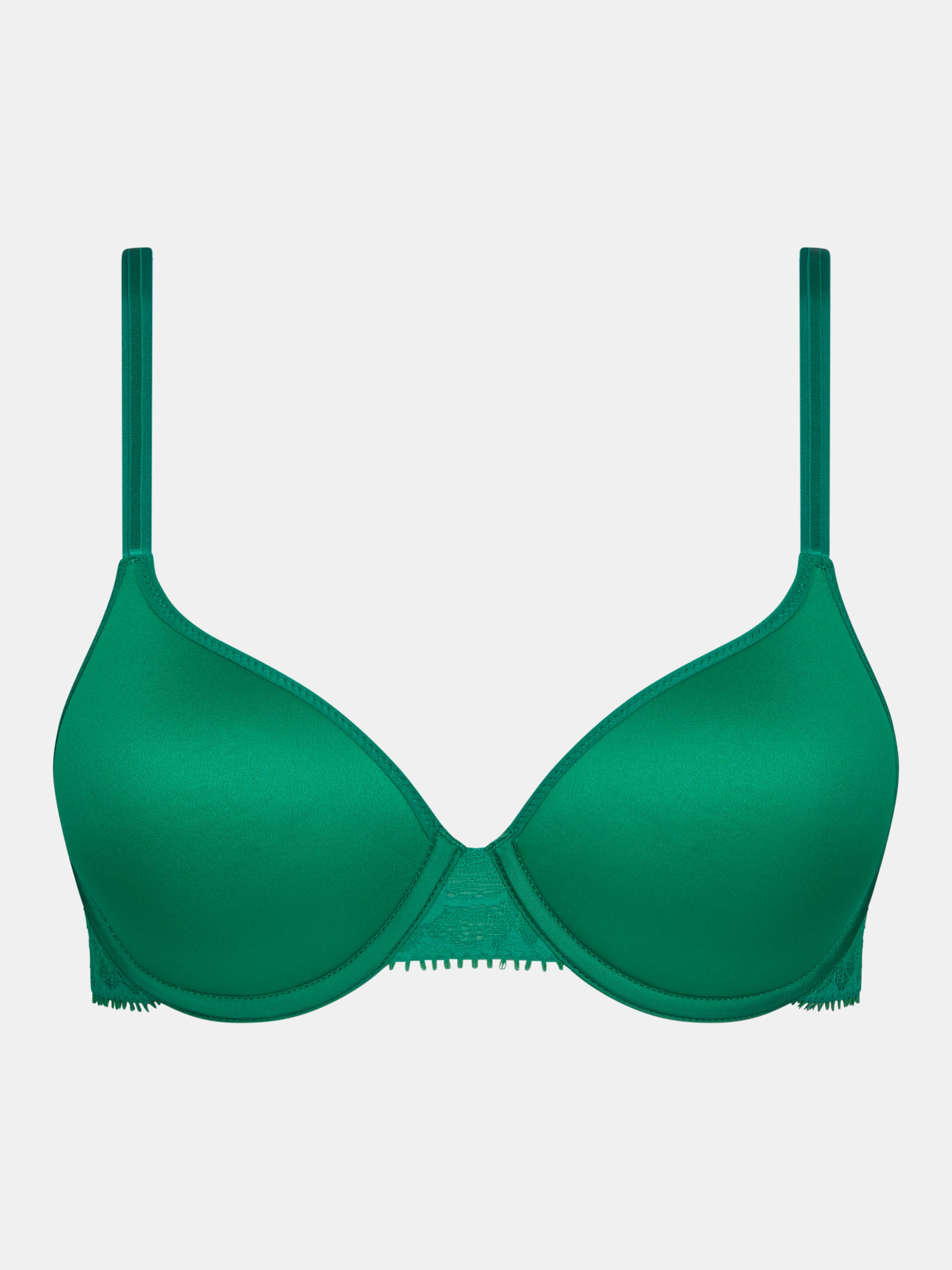 Full-cup shape memory bra CHANTELLE Green