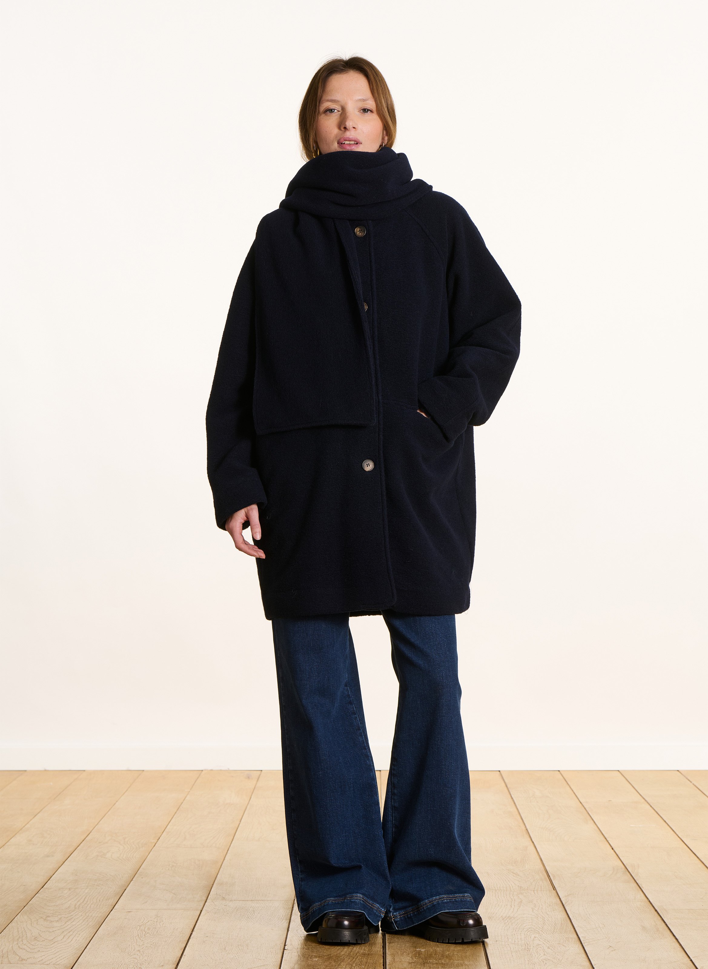 Mantel mit Stehkragen LA FEE MARABOUTEE Blau