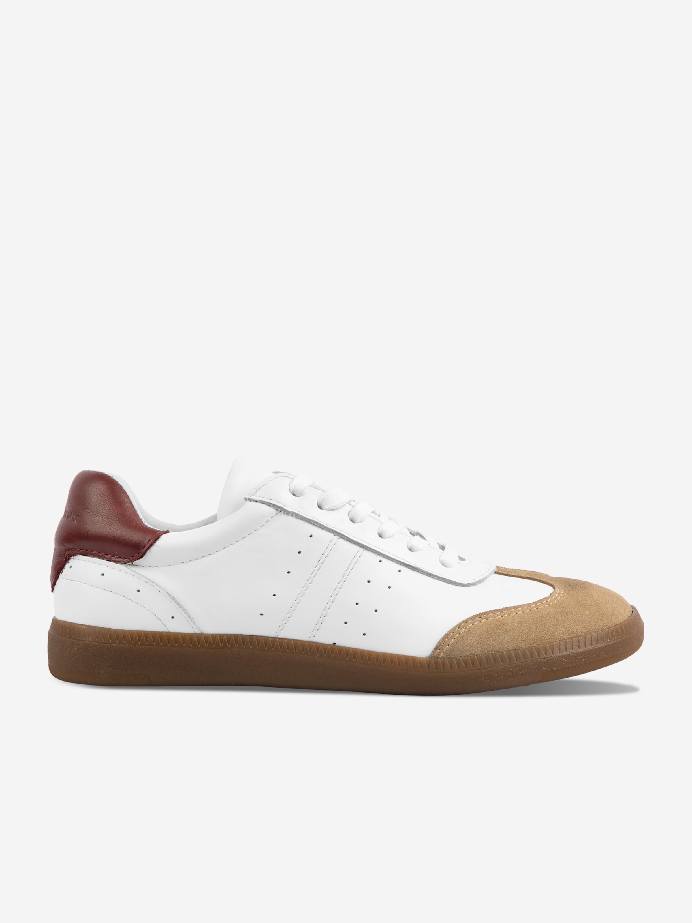 <p>Tennis lace-up Alba in smooth white camel leather</p> JULES & JENN White