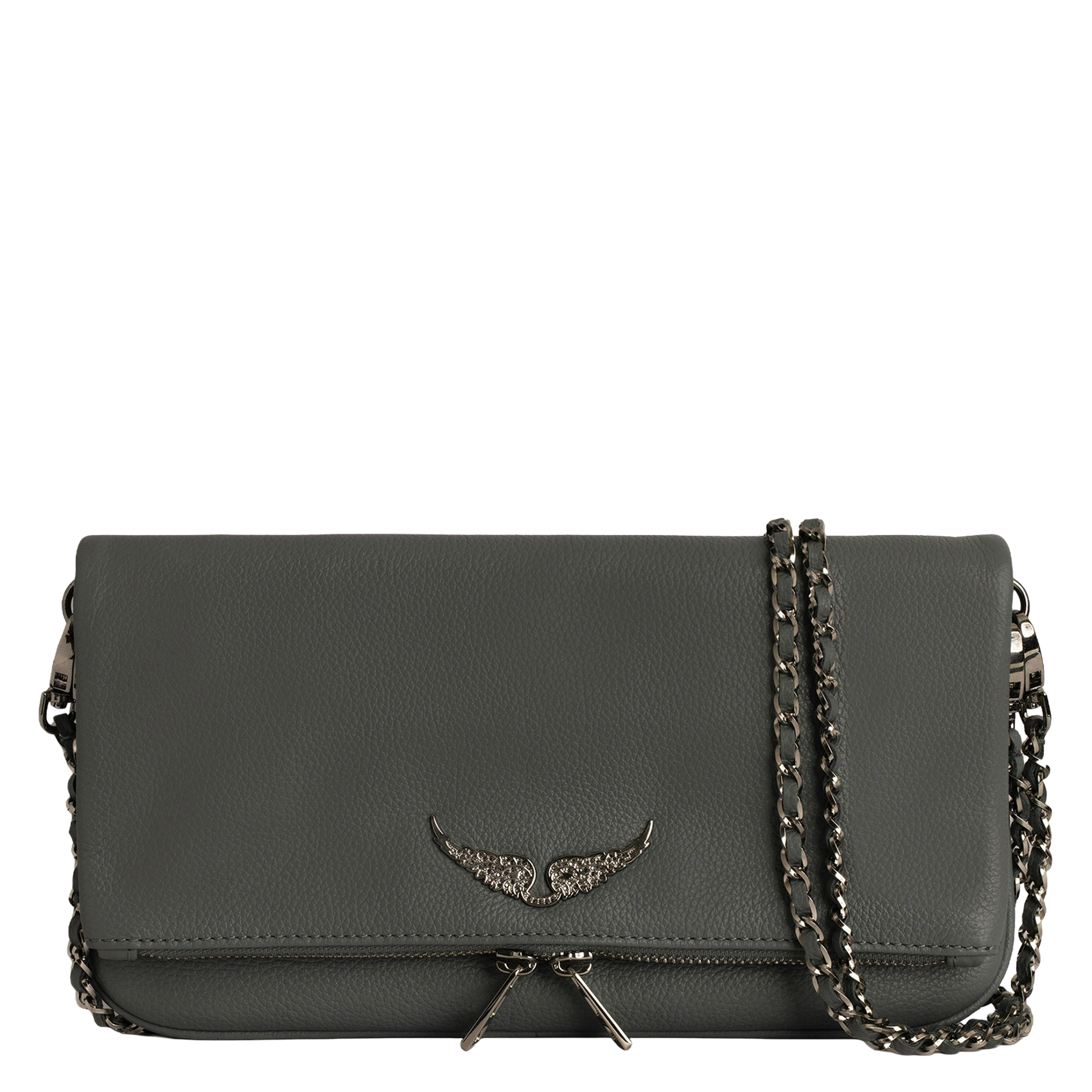 Abend-Clutch aus Leder ZADIG&VOLTAIRE Grau