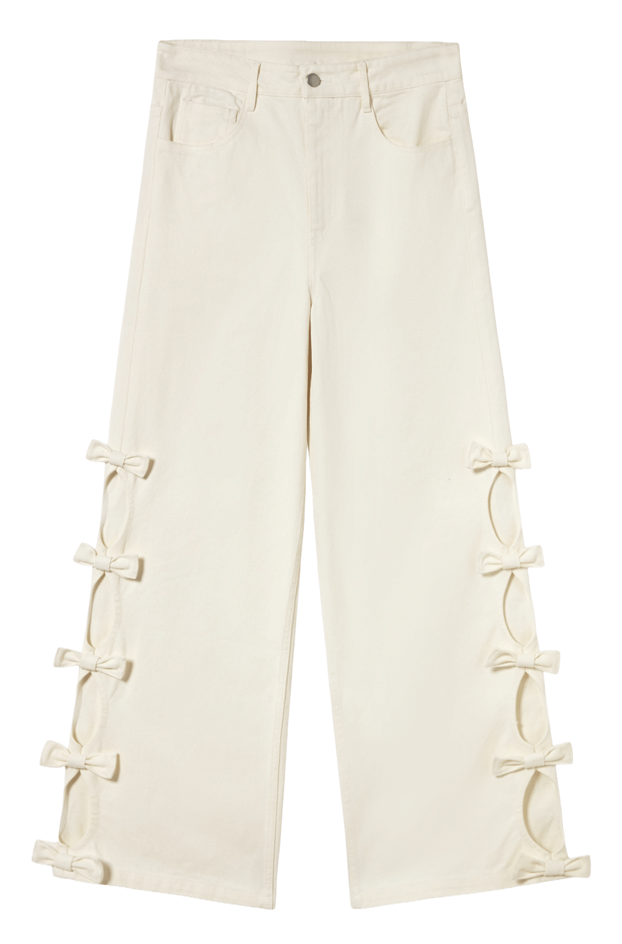 Katoenen jeans met rechte pijp THE TINY BIG SISTER Wit