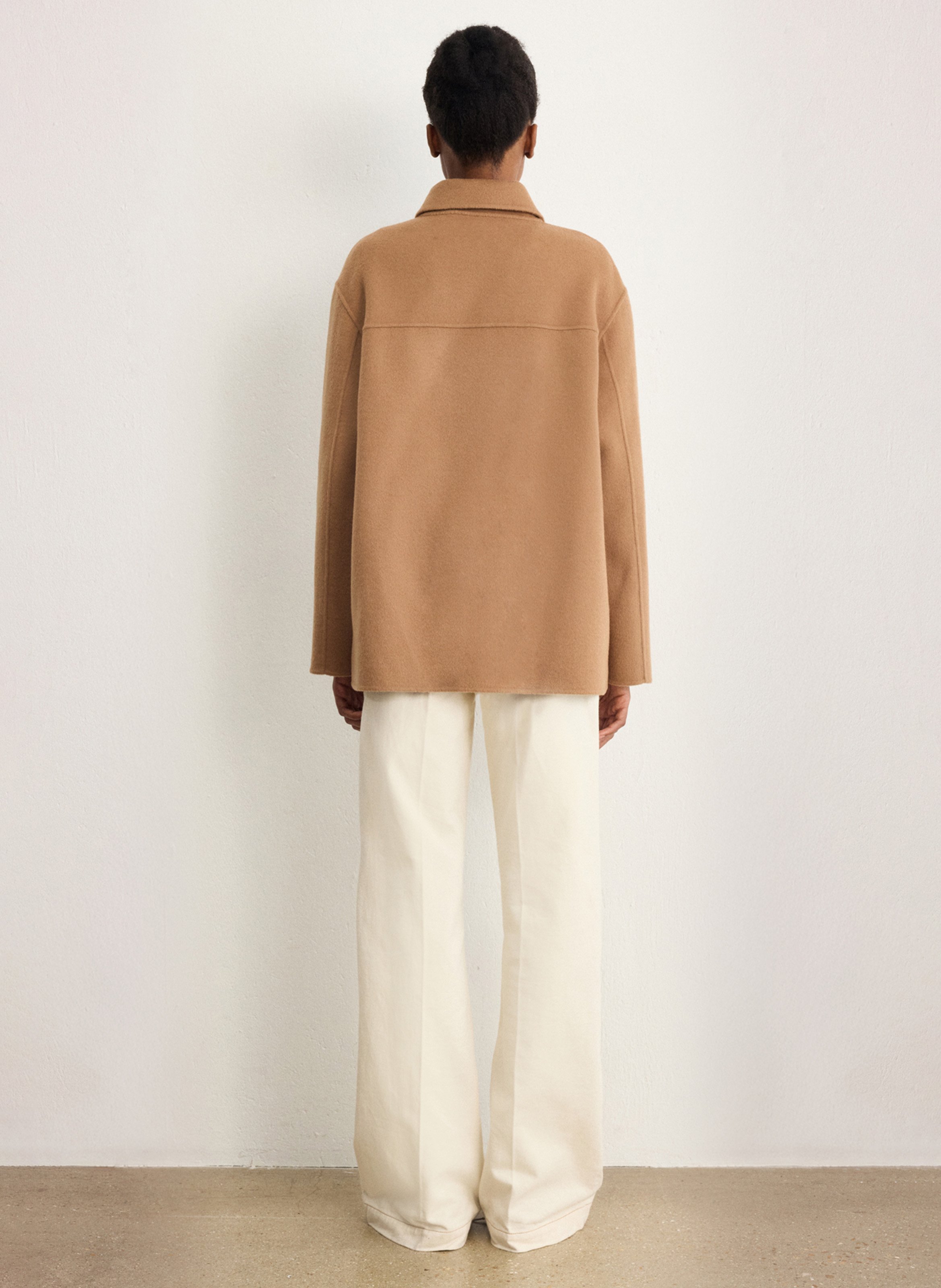 Manteau en laine col classique PABLO Brown