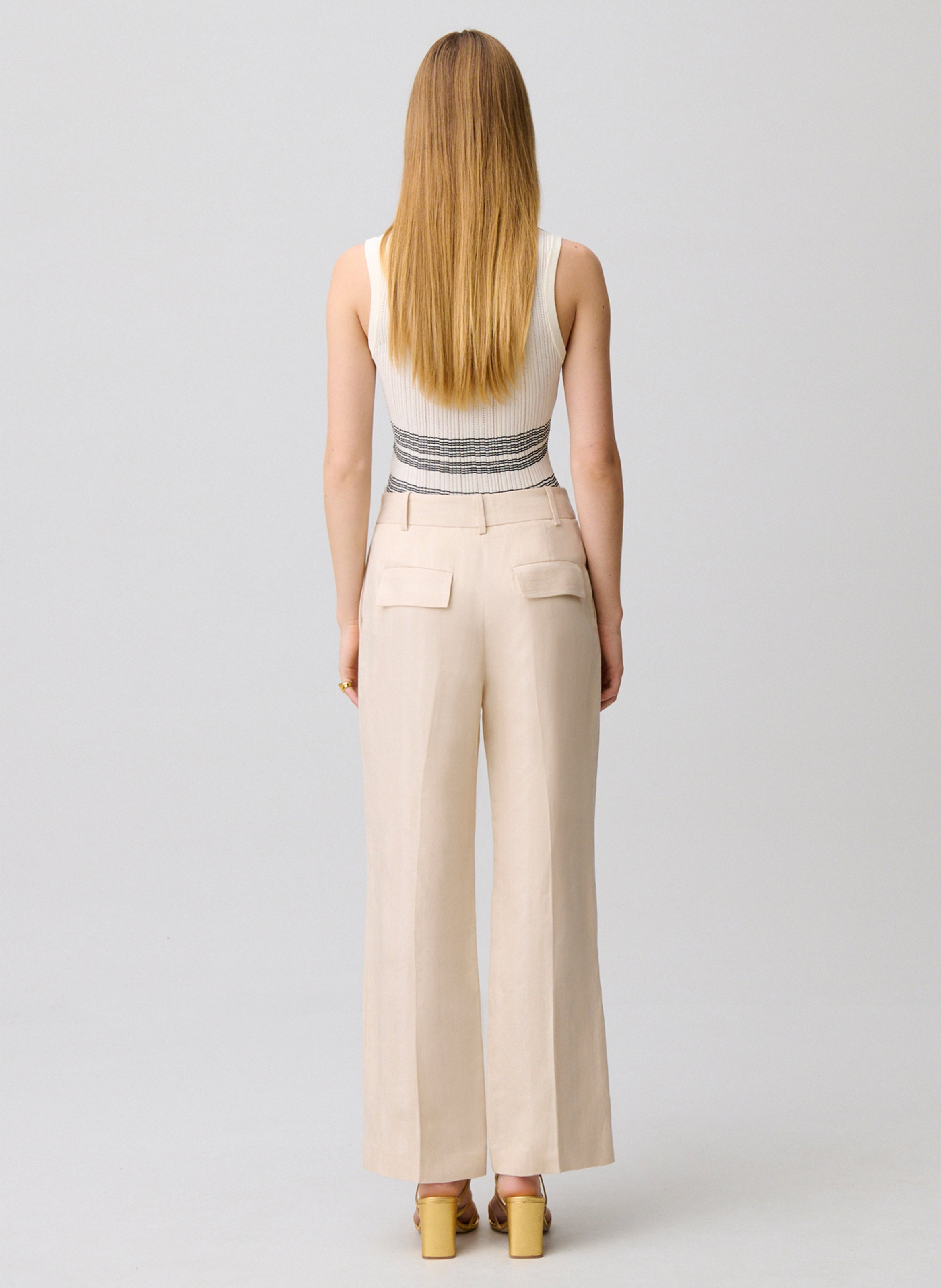 Gerade geschnittene Anzughose uni CLAUDIE PIERLOT Beige