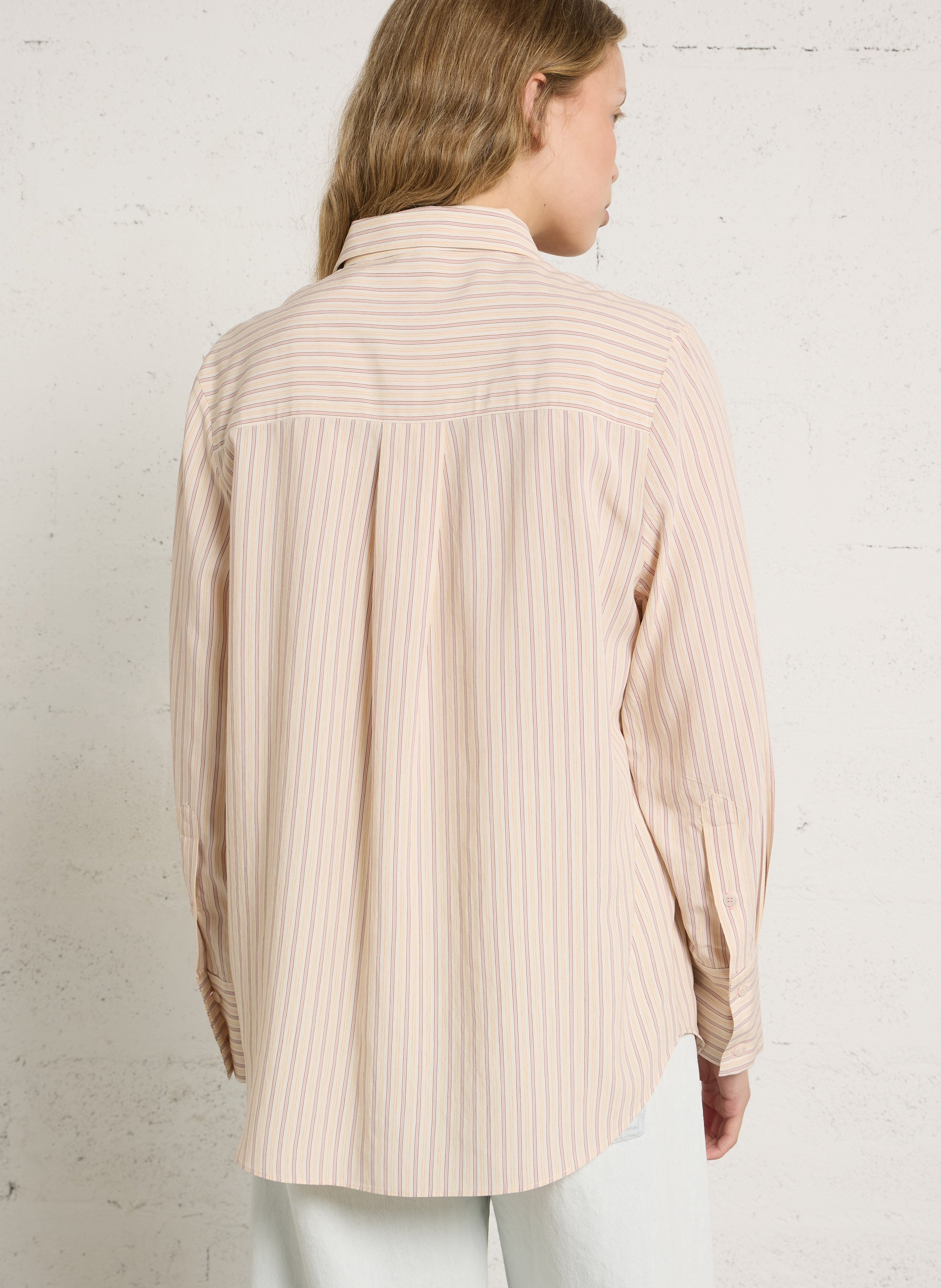 Oversized shirt with classic striped collar BELLEPIECE Orange
