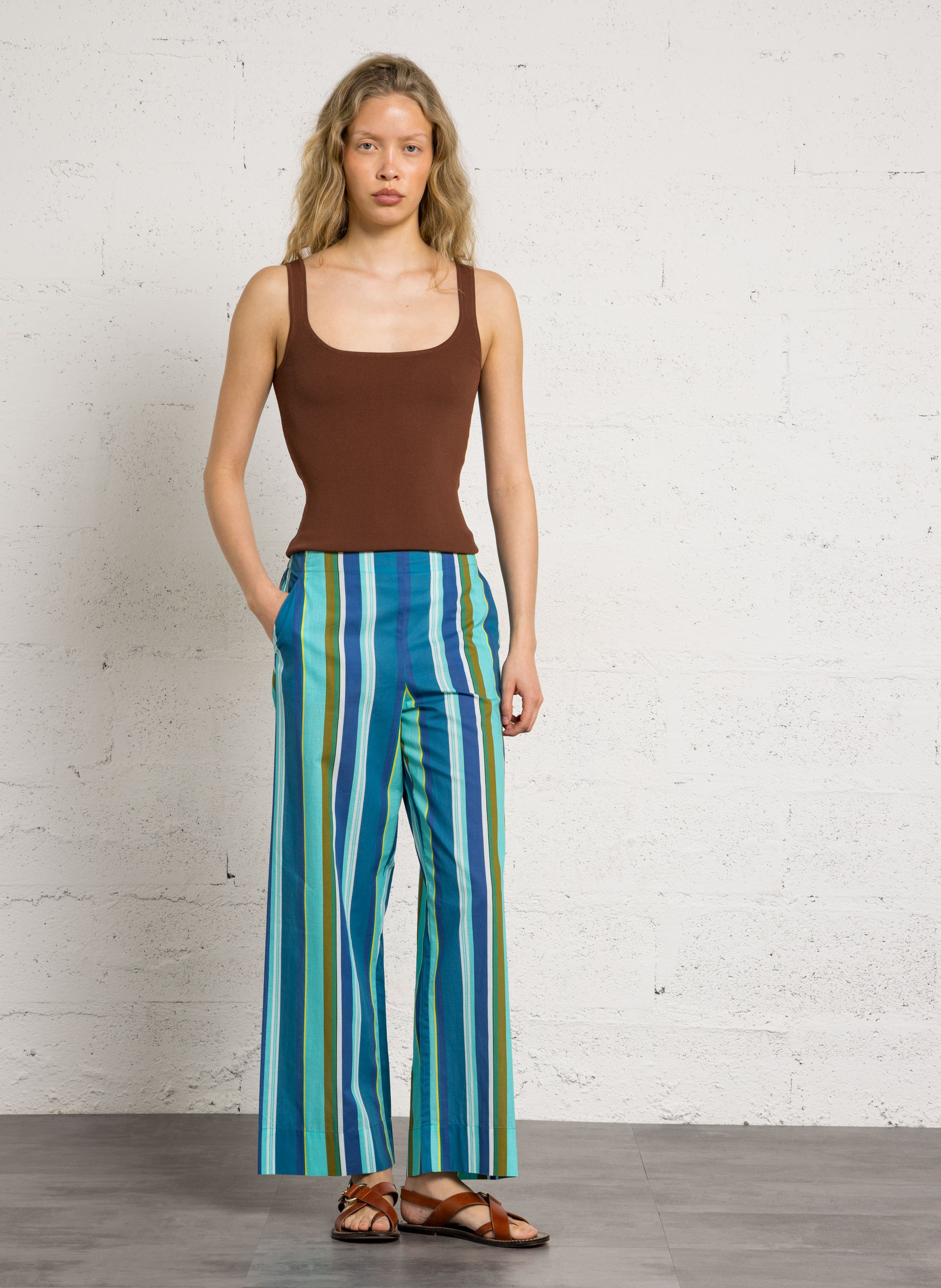 Débardeur droit côtelé PETITE MENDIGOTE Marron