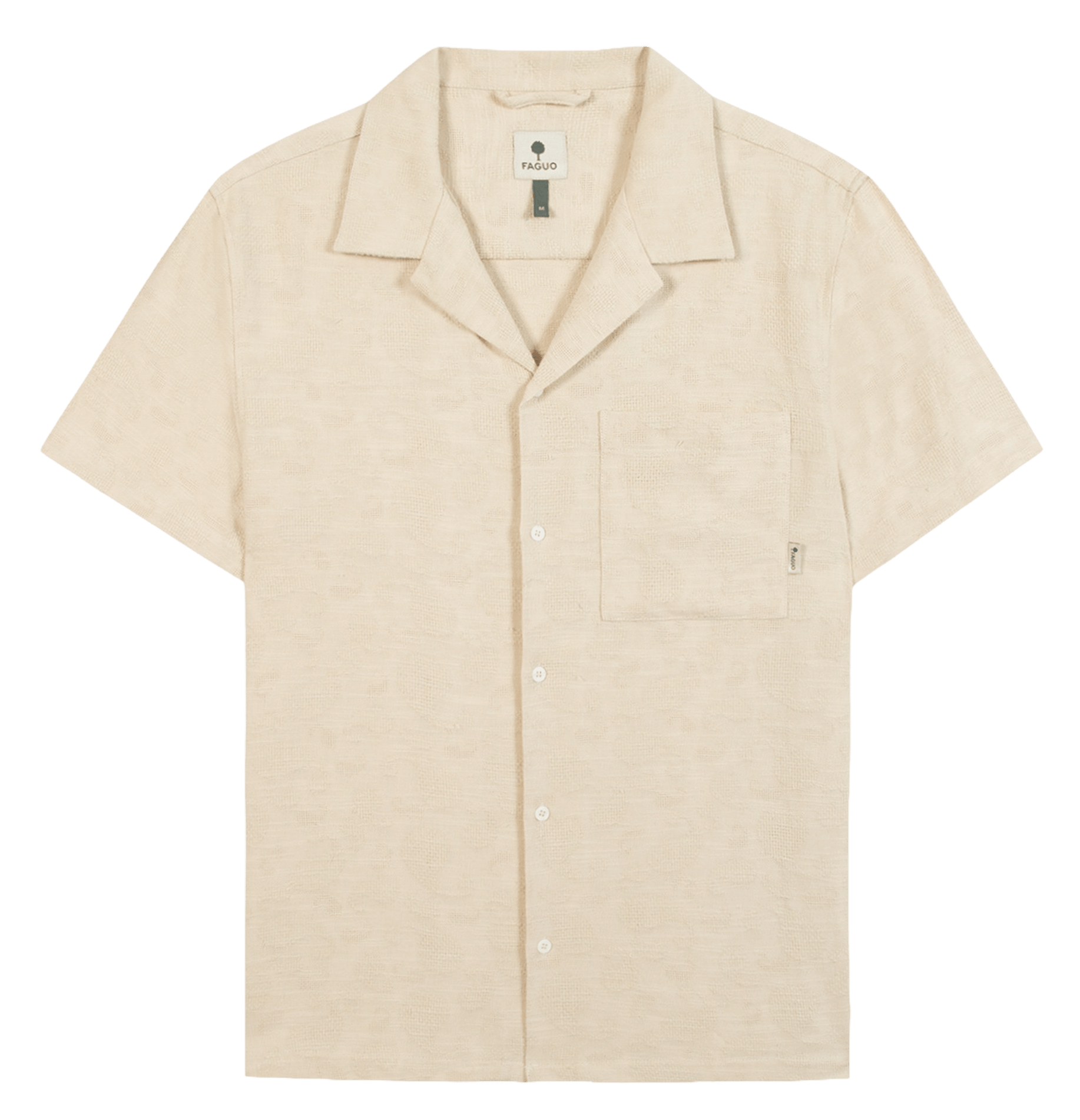 Rechte blouse met korte mouwen in effen kleur. FAGUO Beige