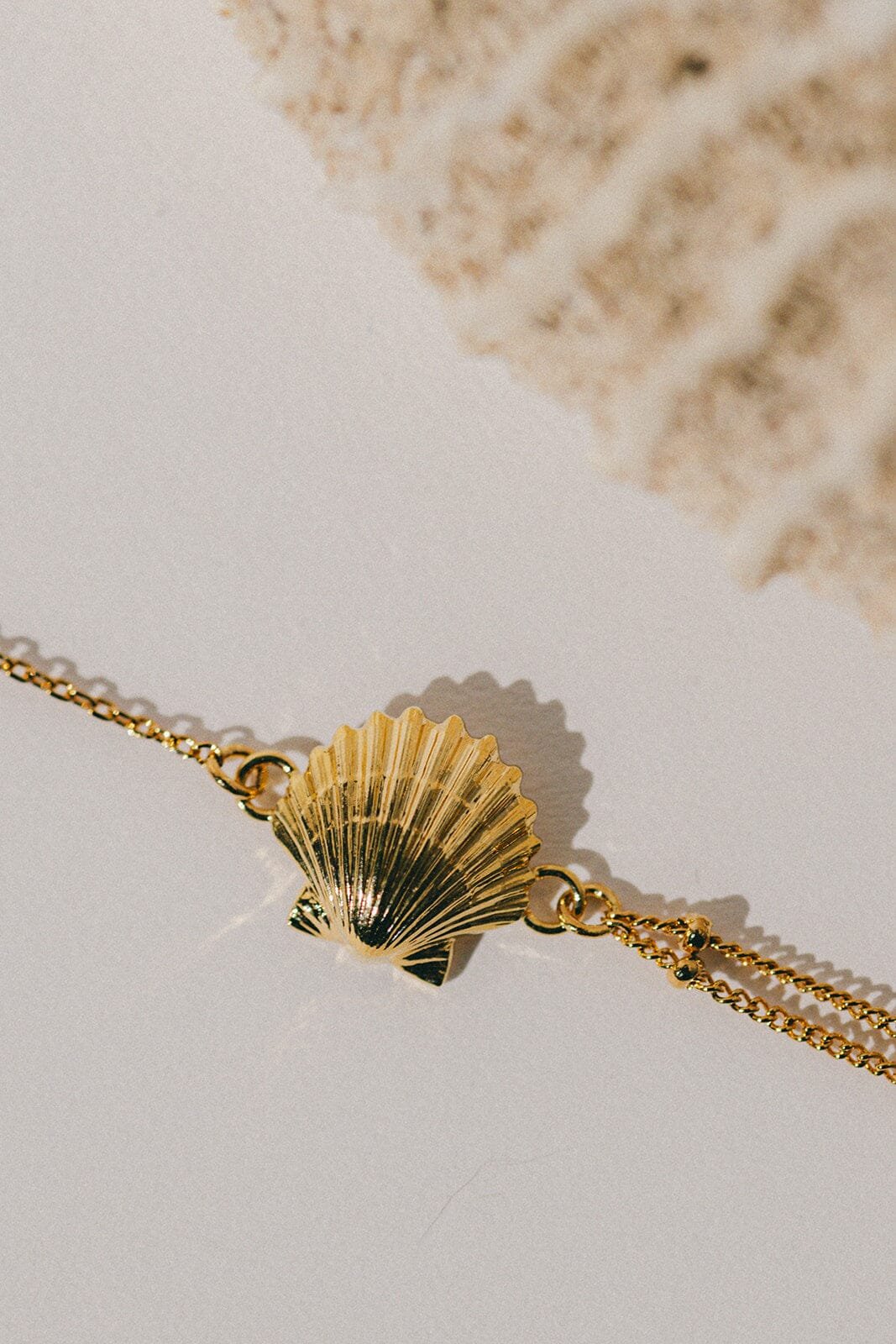 Gold plated seashell bracelet Golden