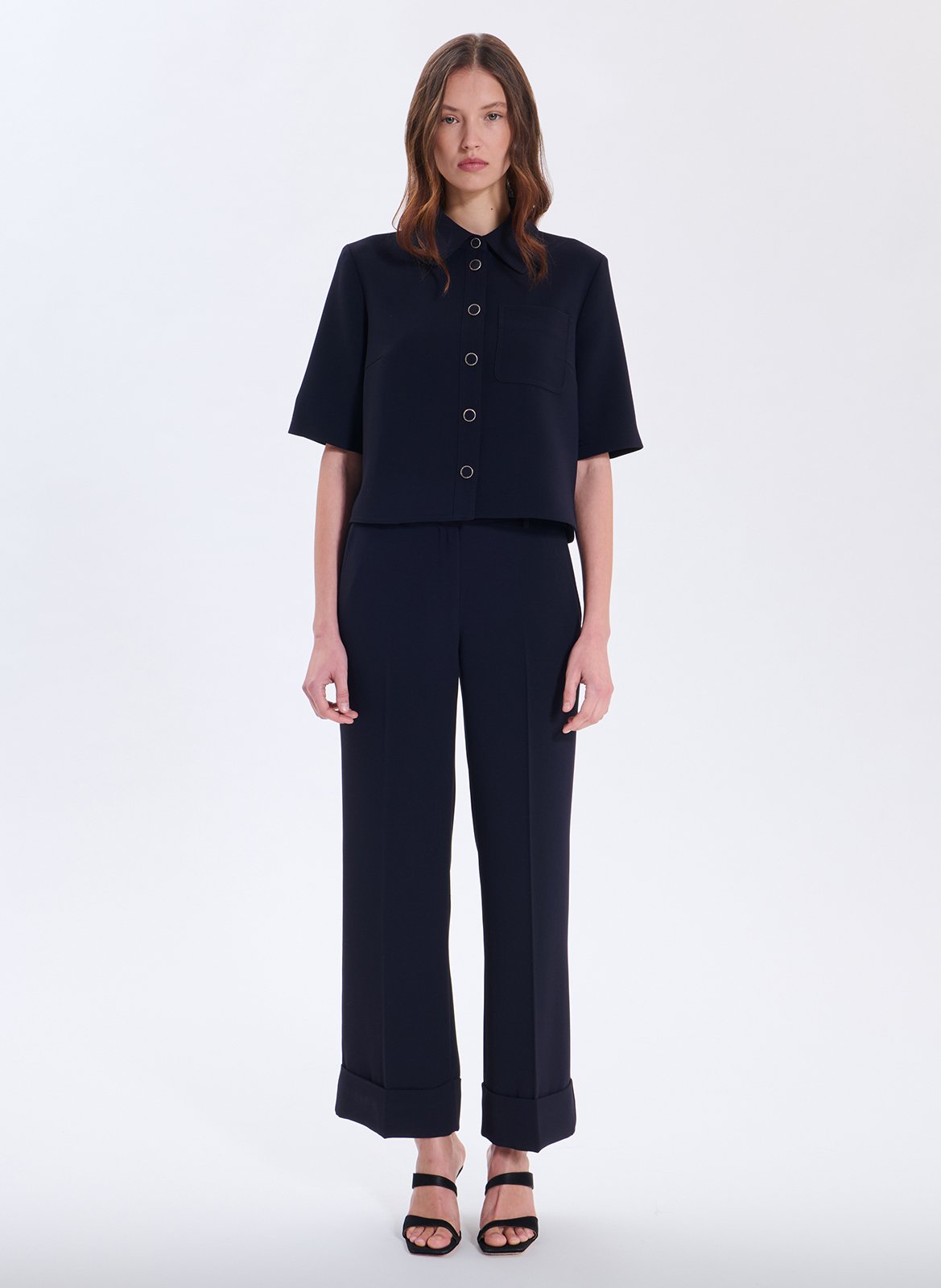 Loose short shirt Blue