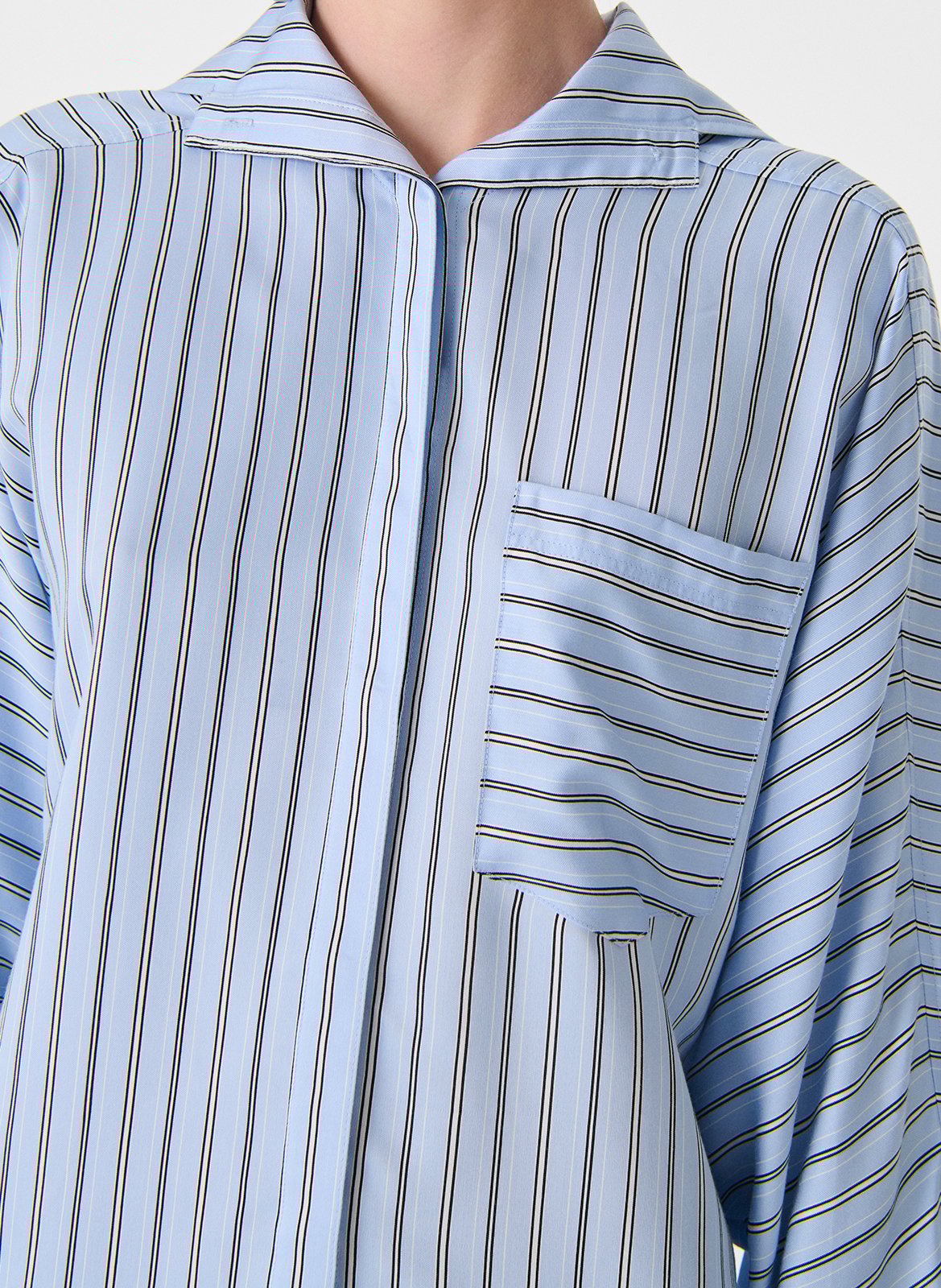 Wijde, gestreepte blouse IRO Blauw