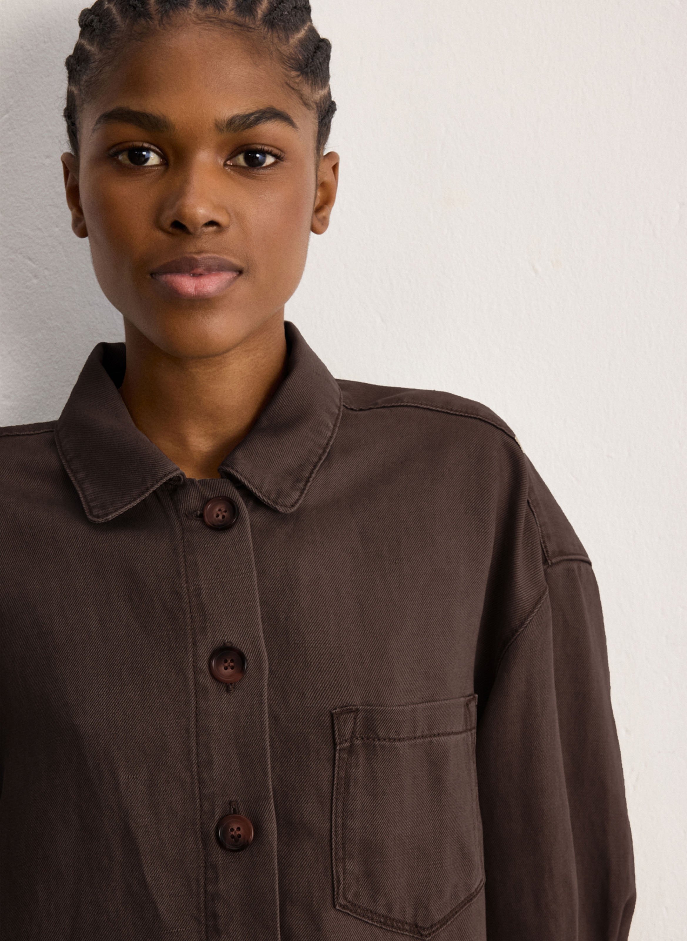 Oversized Hemd mit klassischem Kragen PABLO Braun