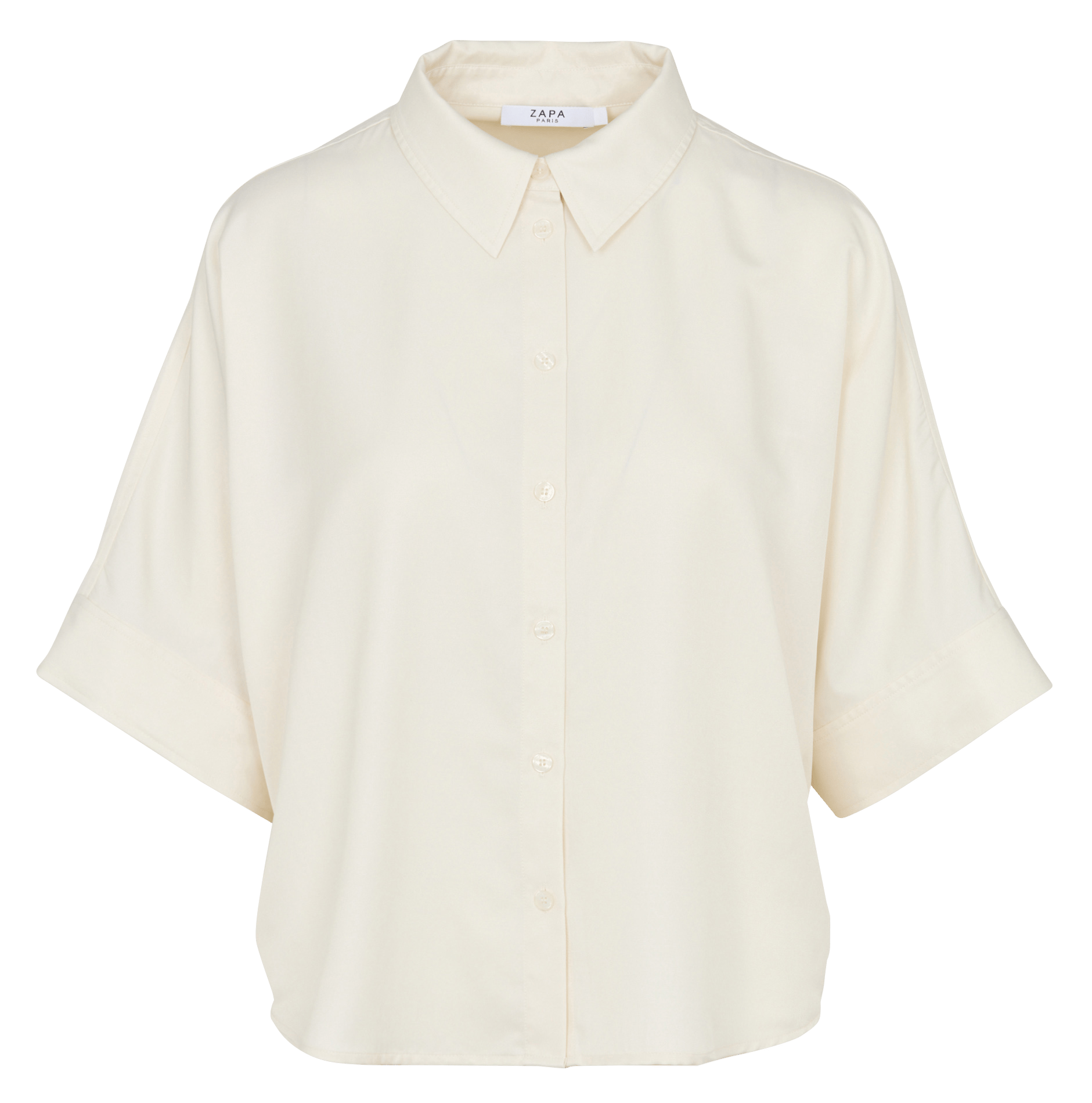 Oversize-Bluse mit klassischem Kragen ZAPA Weiss