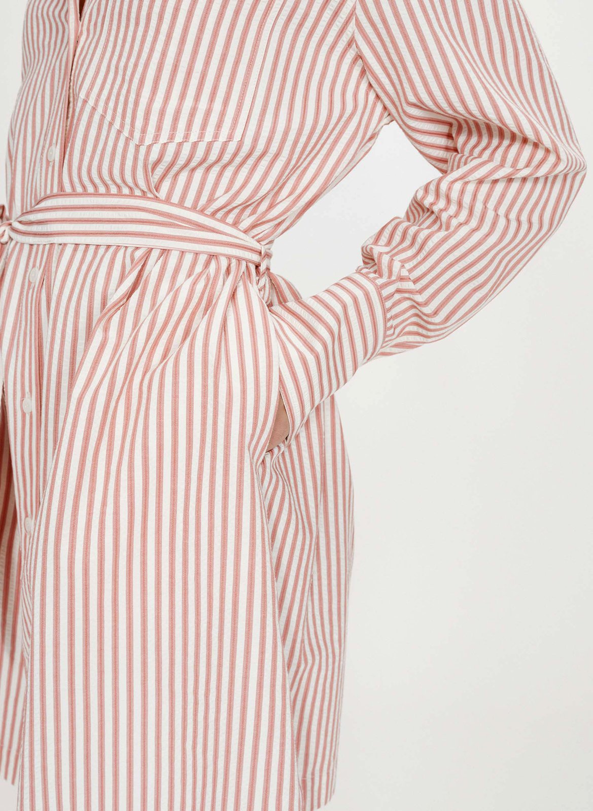 Short dress with classic collar in mixed cotton GRACE ET MILA Pink