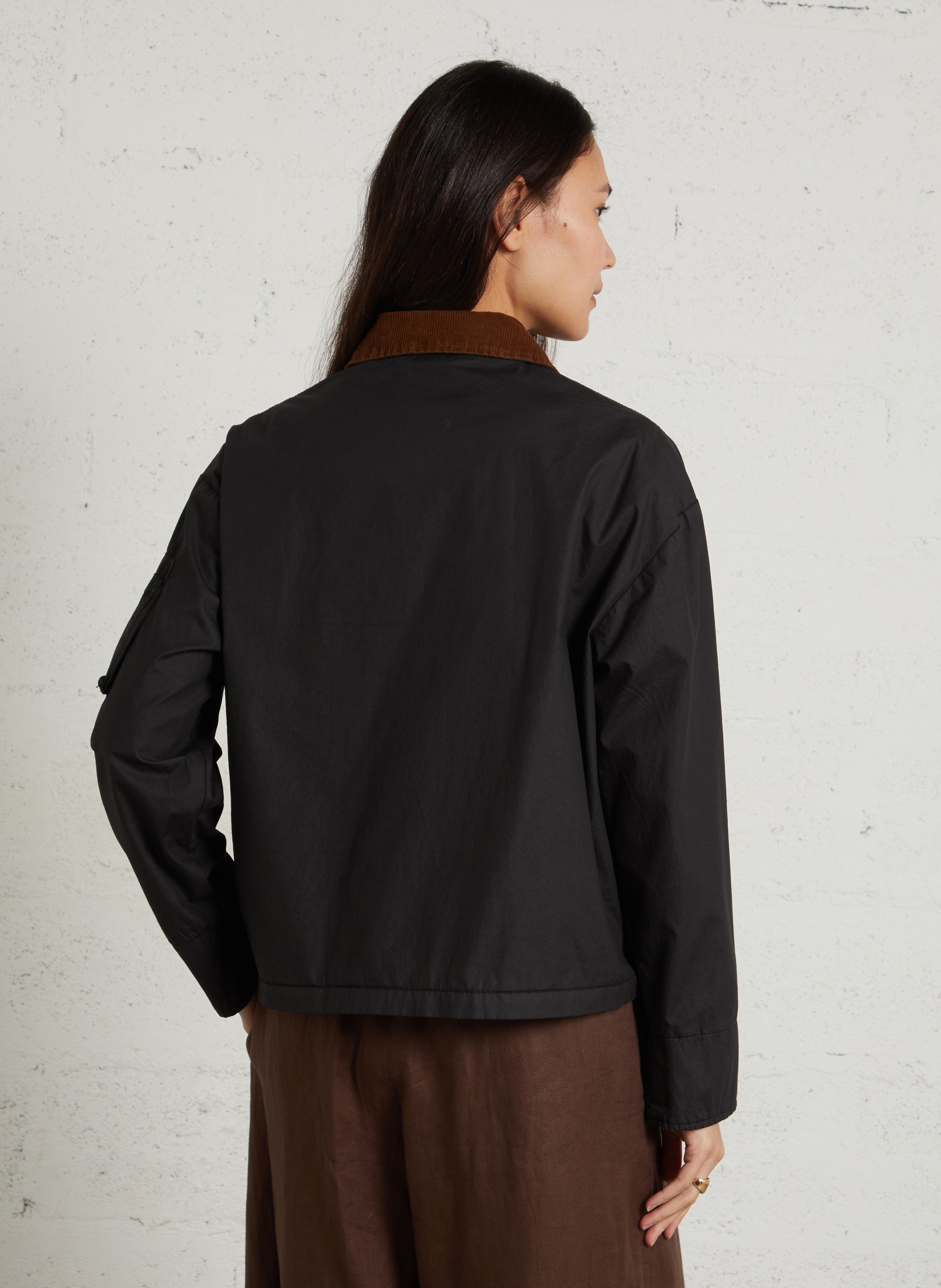 Oversized jacket with classic collar BOMBERS ORIGINAL Black