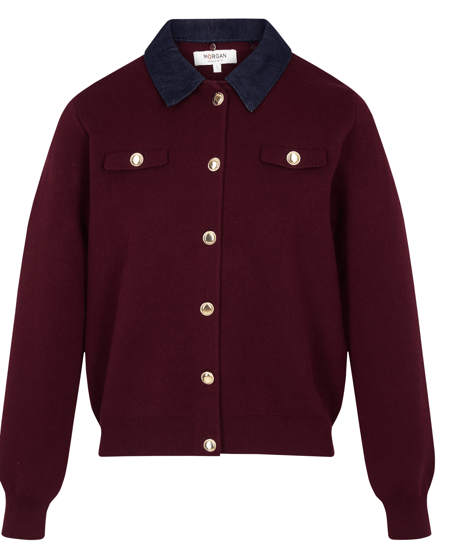 Gilet droit col classique MORGAN Prune