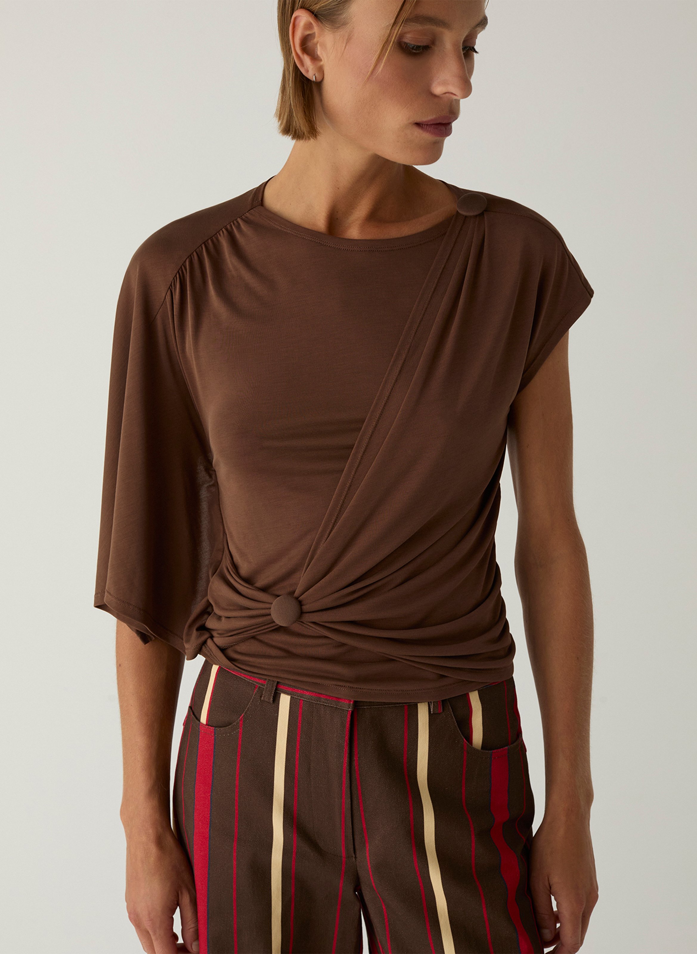 Asymmetric Fitted Top LAAGAM Brown