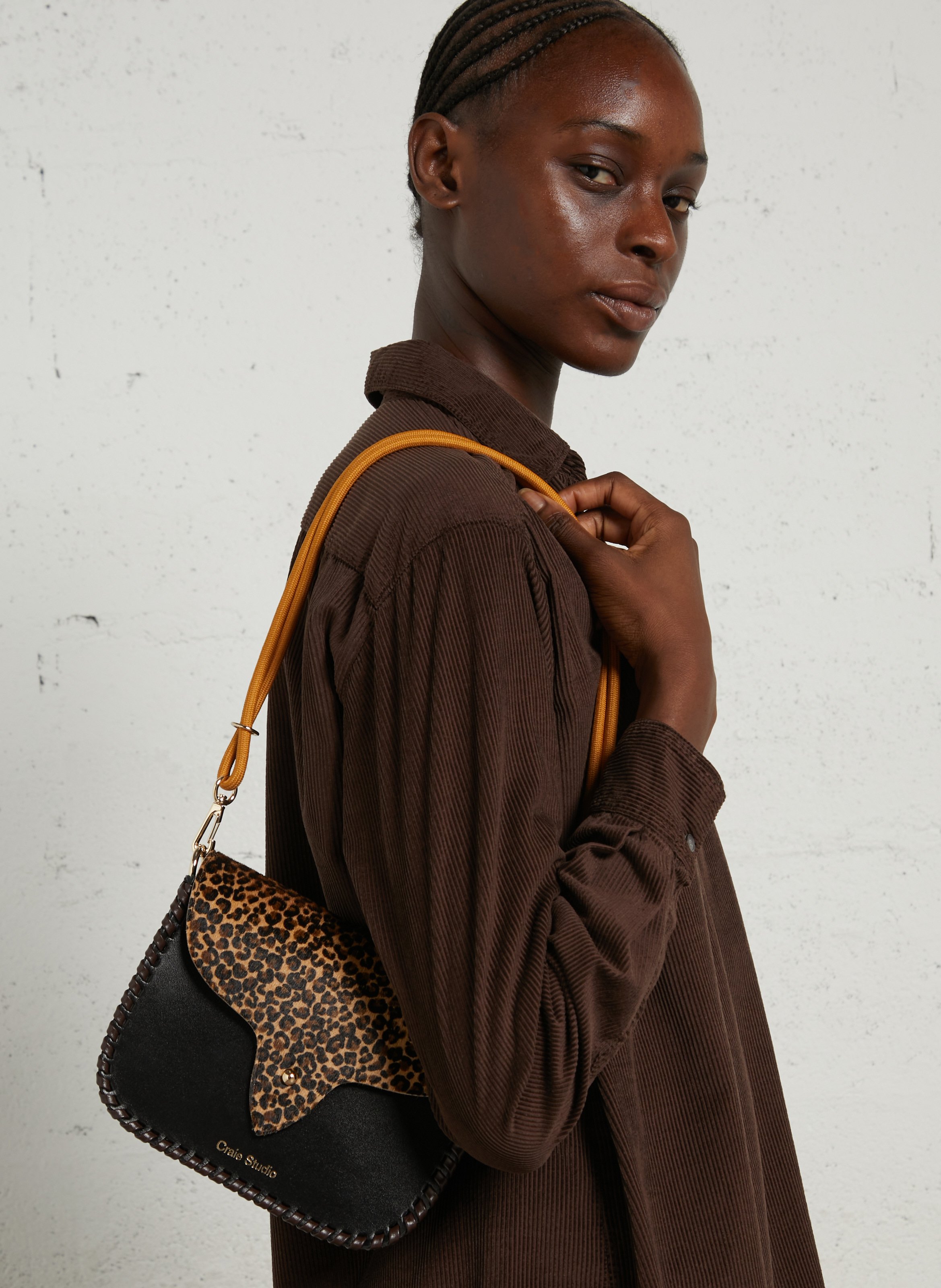 Sac bandoulière en cuir CRAIE STUDIO Noir