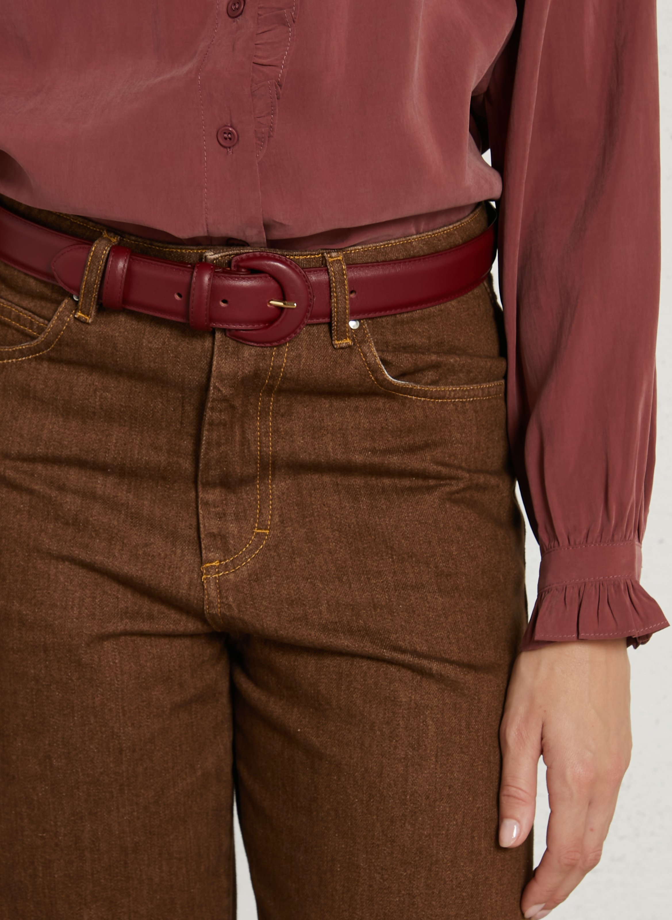 Ceinture en cuir MAISON BOINET Rouge