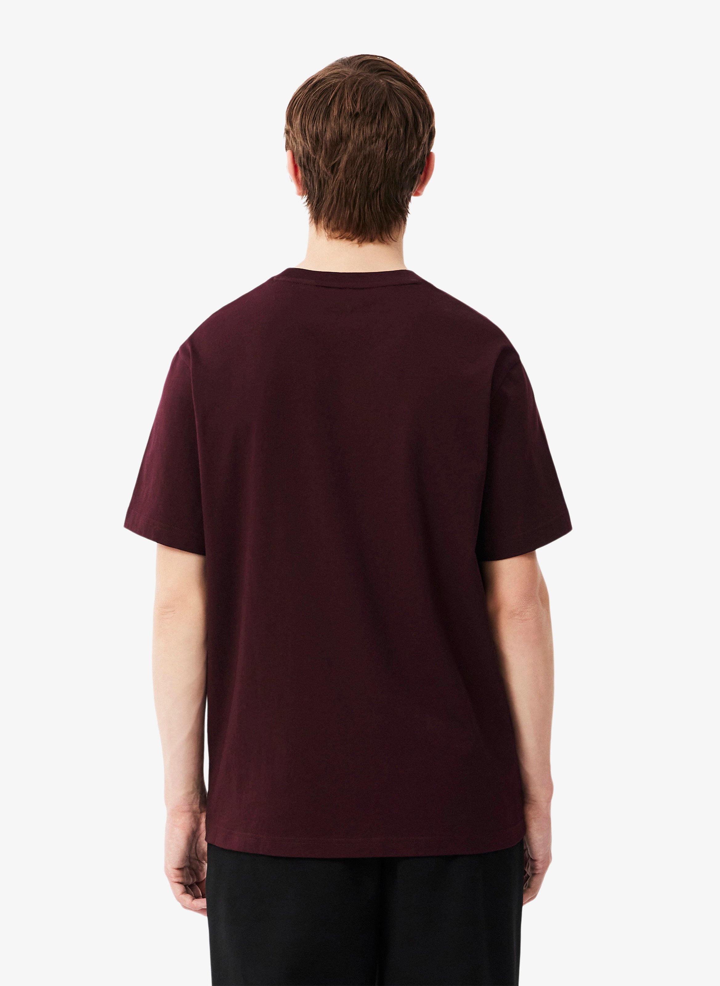Einfarbiges T-Shirt mit Baumwolllogo LACOSTE Rot