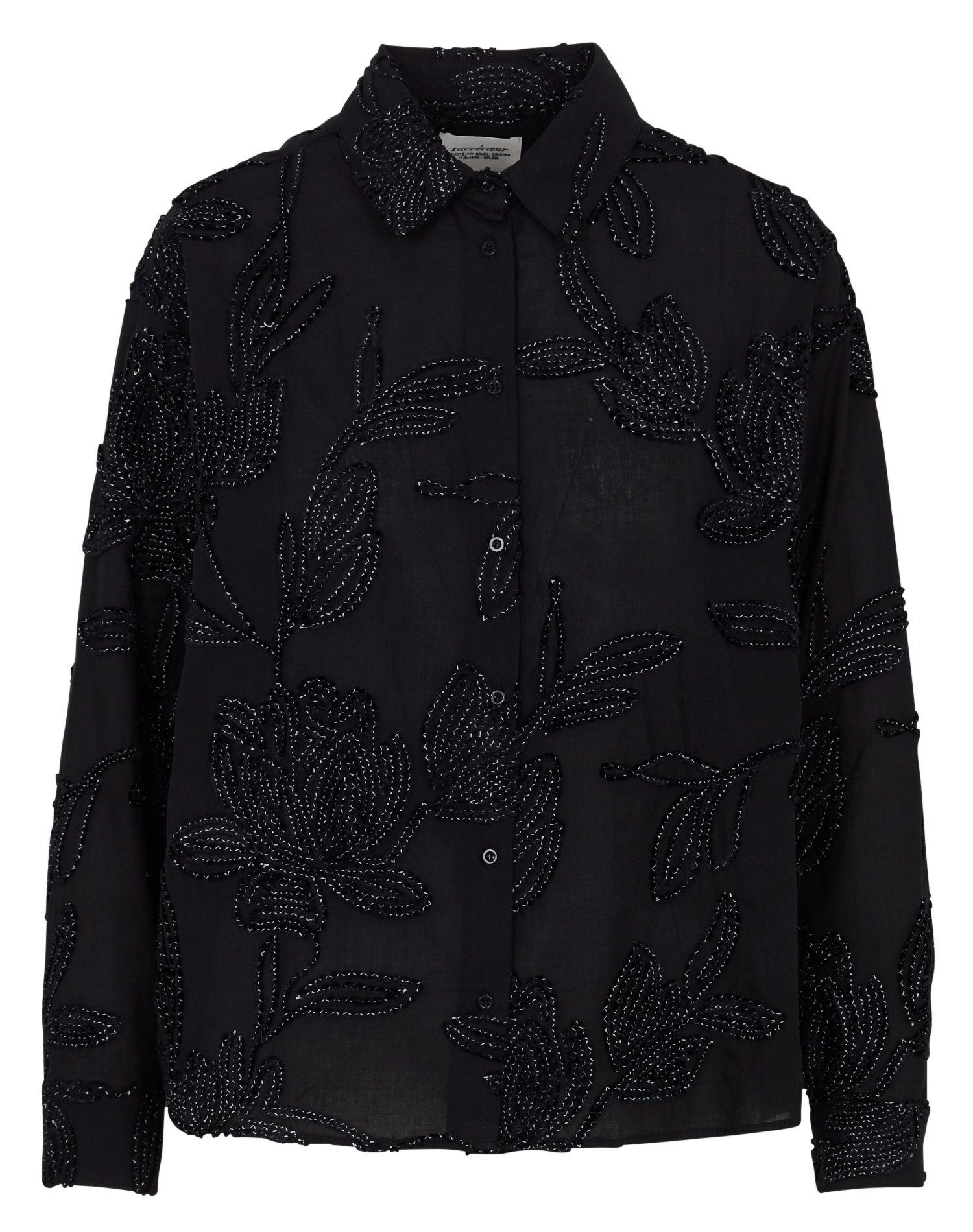 Striped loose-fit shirt with classic collar SACRECOEUR