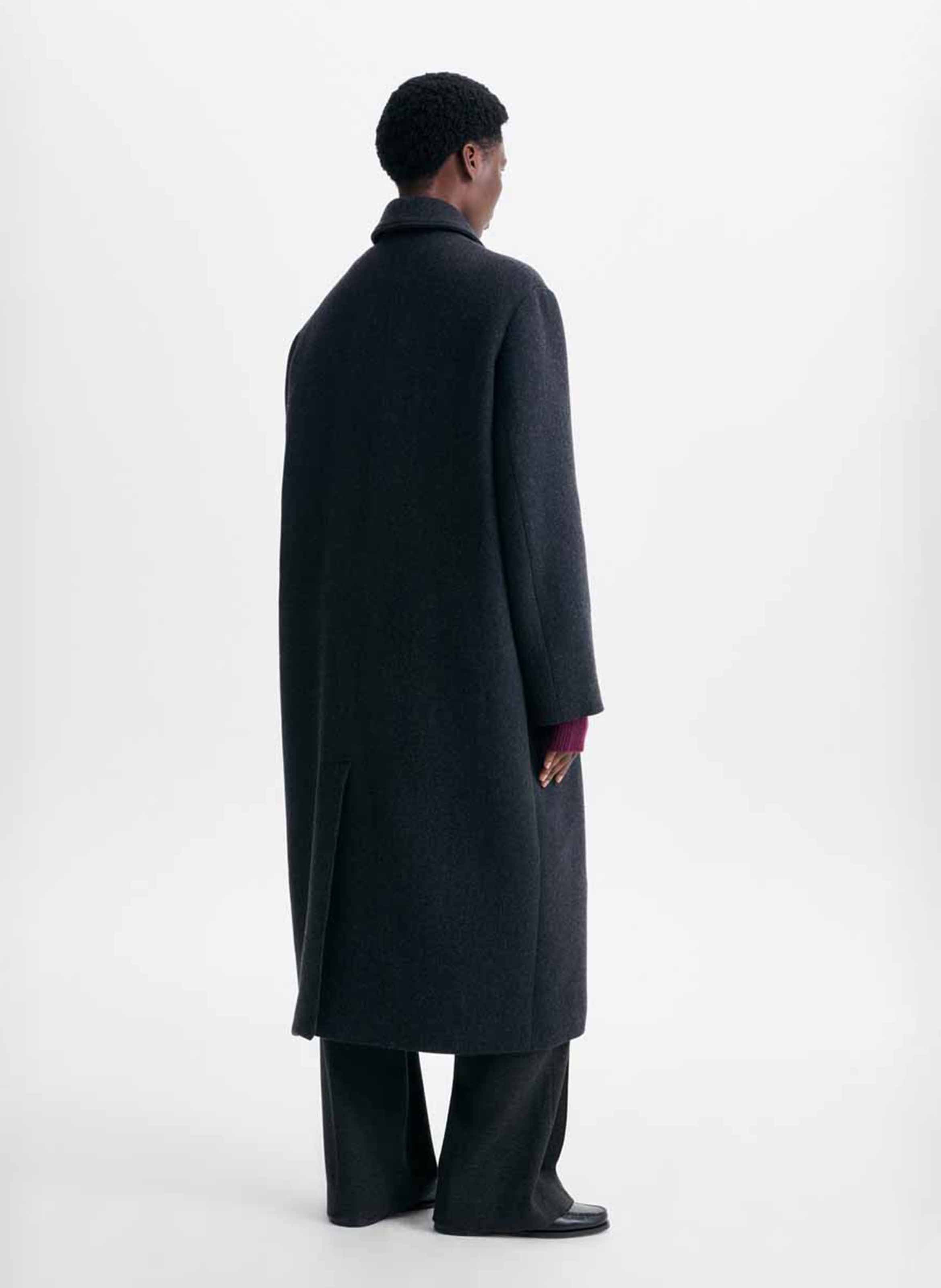 Manteau col classique en laine mélnagée VANESSA BRUNO Gris