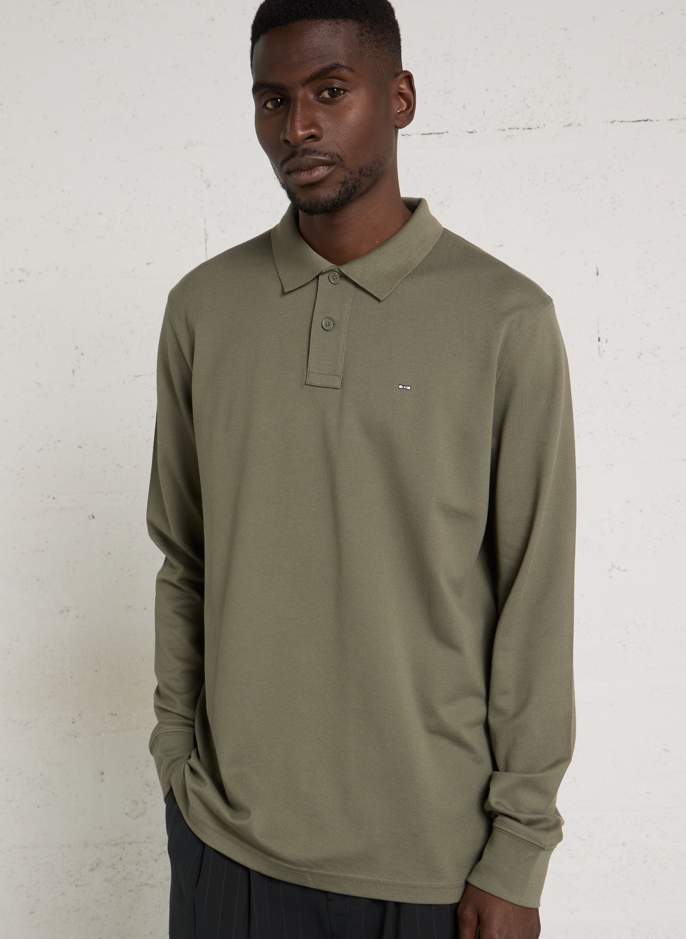 Langarm-Poloshirt aus Baumwolle EDEN PARK Grun