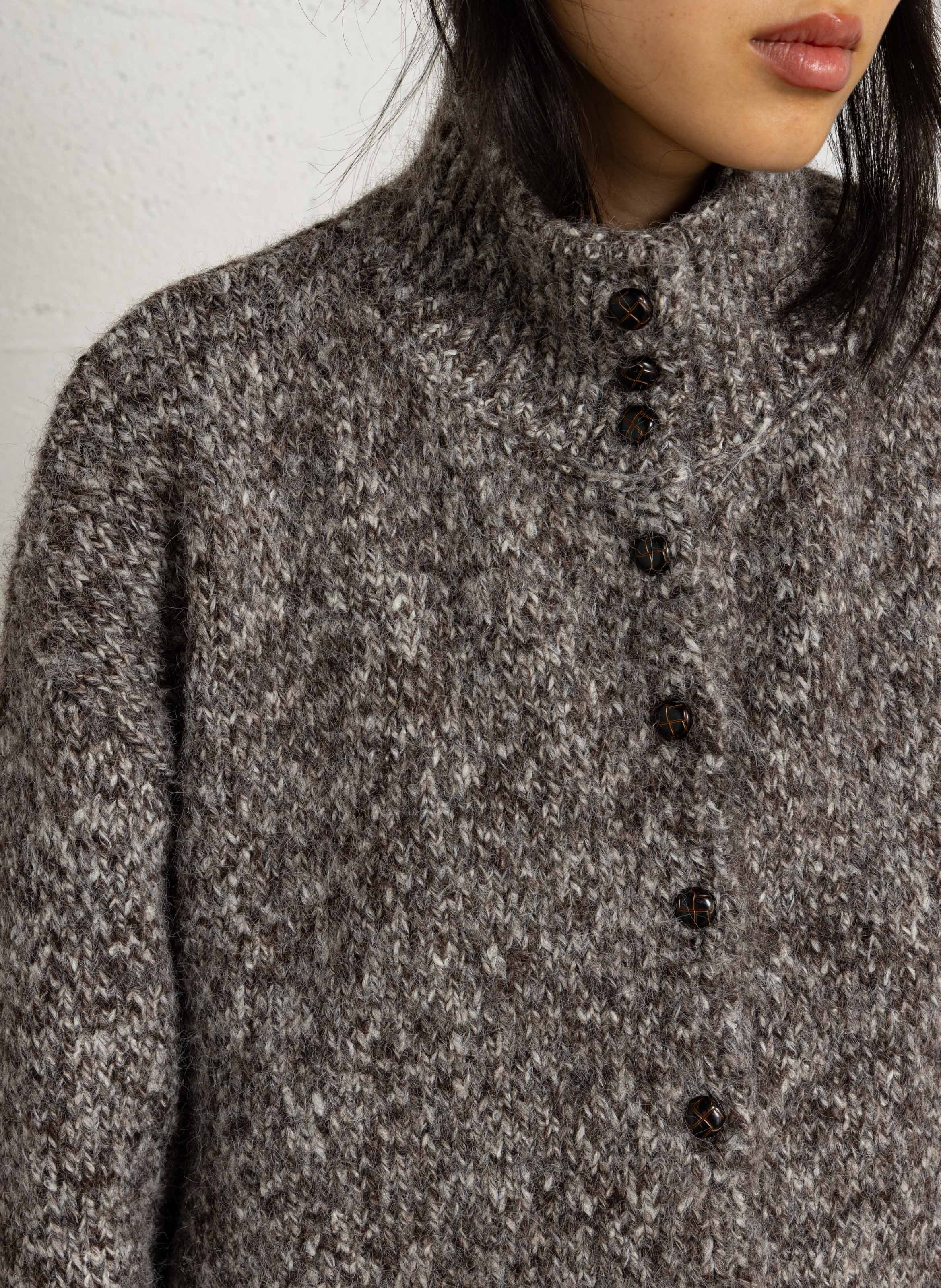 High-neck cardigan LA PETITE ETOILE Brown