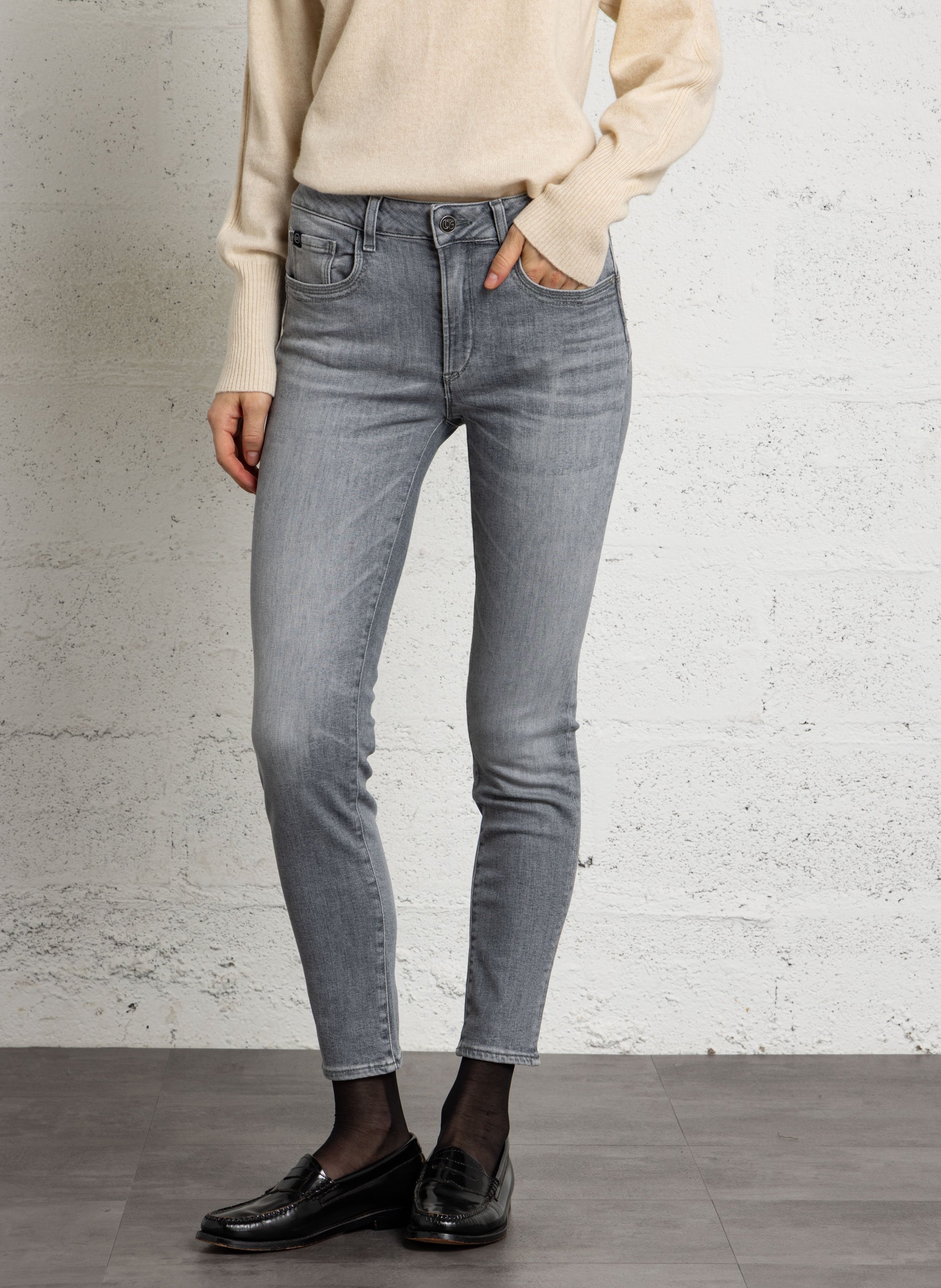 Corrigerende slim fit jeans van katoenmix LE TEMPS DES CERISES Grijs