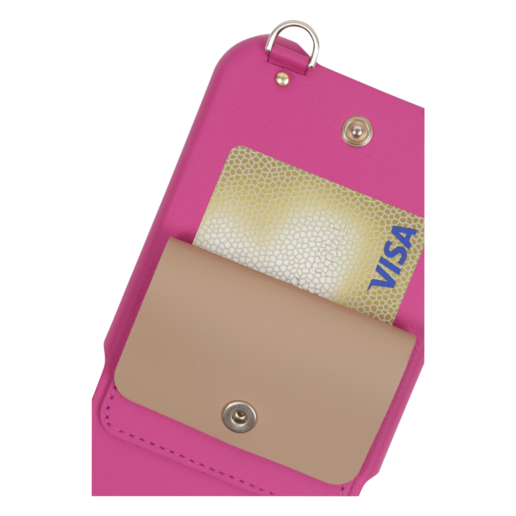Etui pour iPhone avec pochette en cuir  LOUVINI PARIS Rose