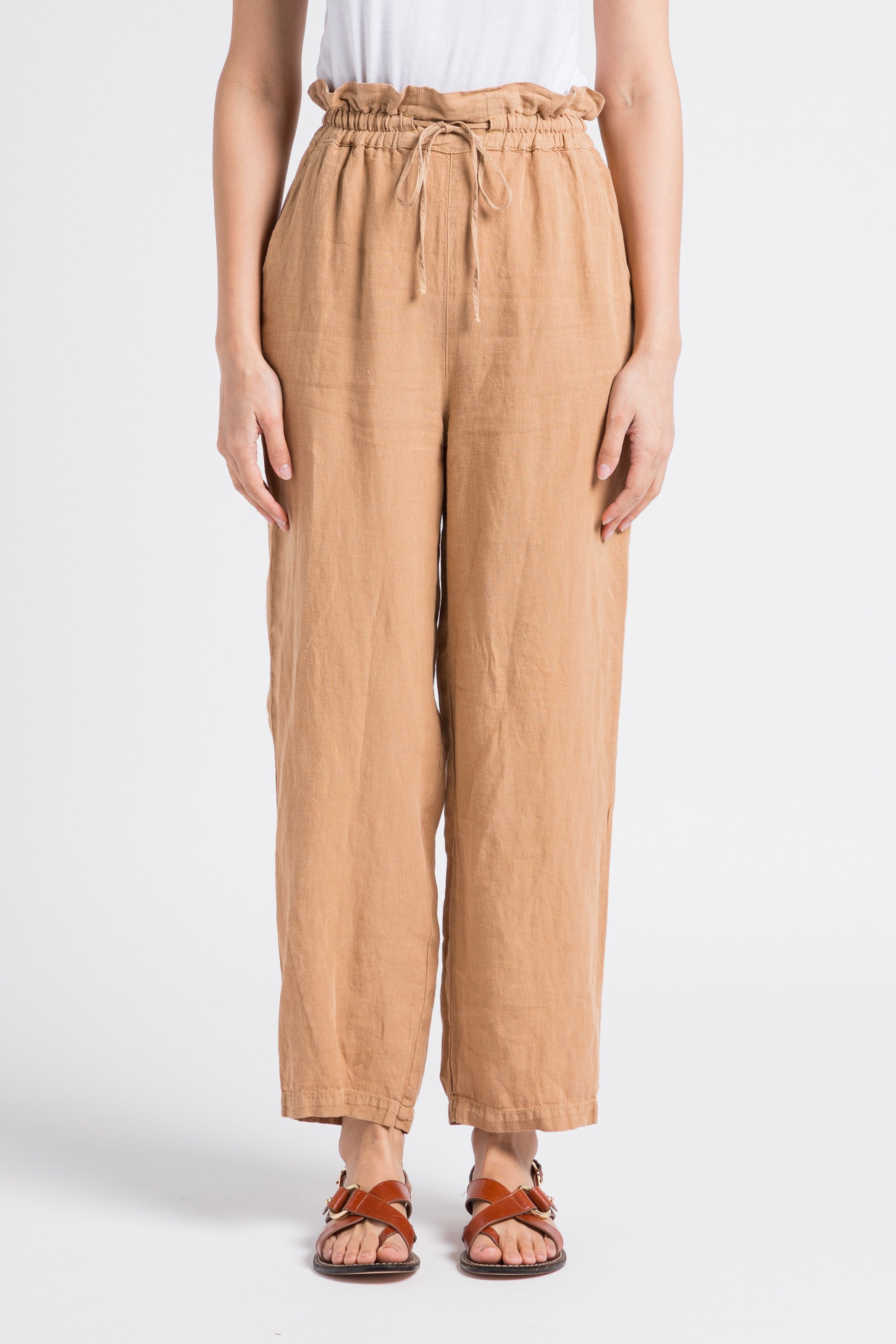 Pantalon carotte en lin THE NEW SOCIETY