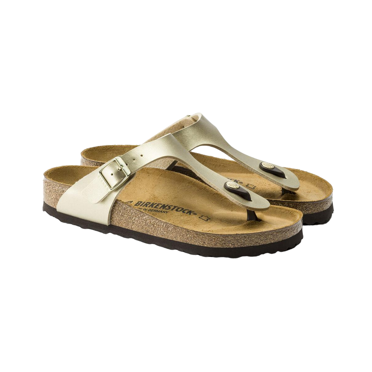 Faux leather sandals BIRKENSTOCK Golden