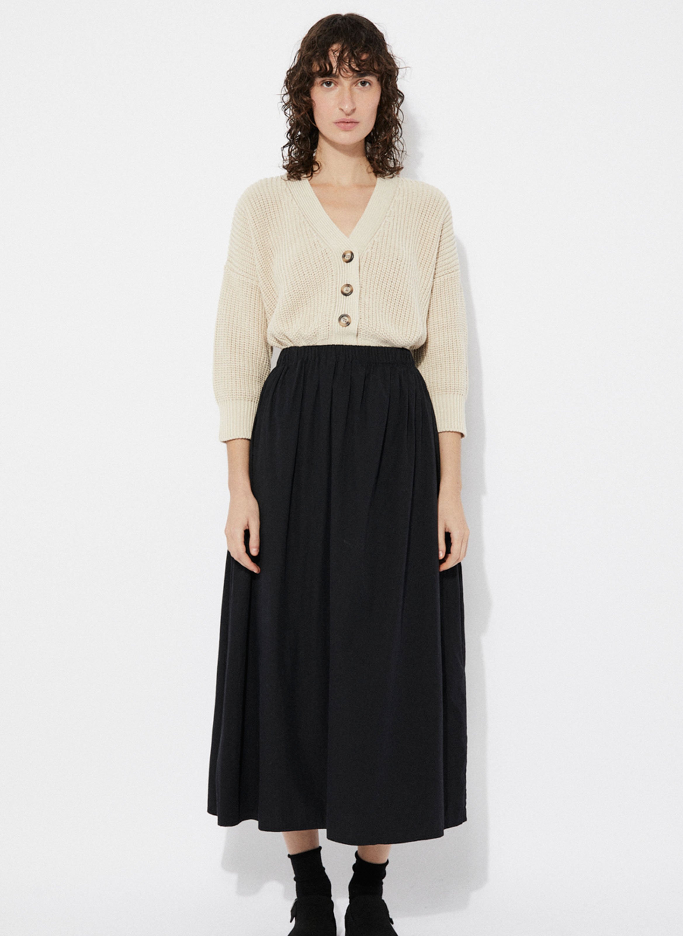 Long a-line cotton skirt Black Rita Row - Women 012213-FA | Place  