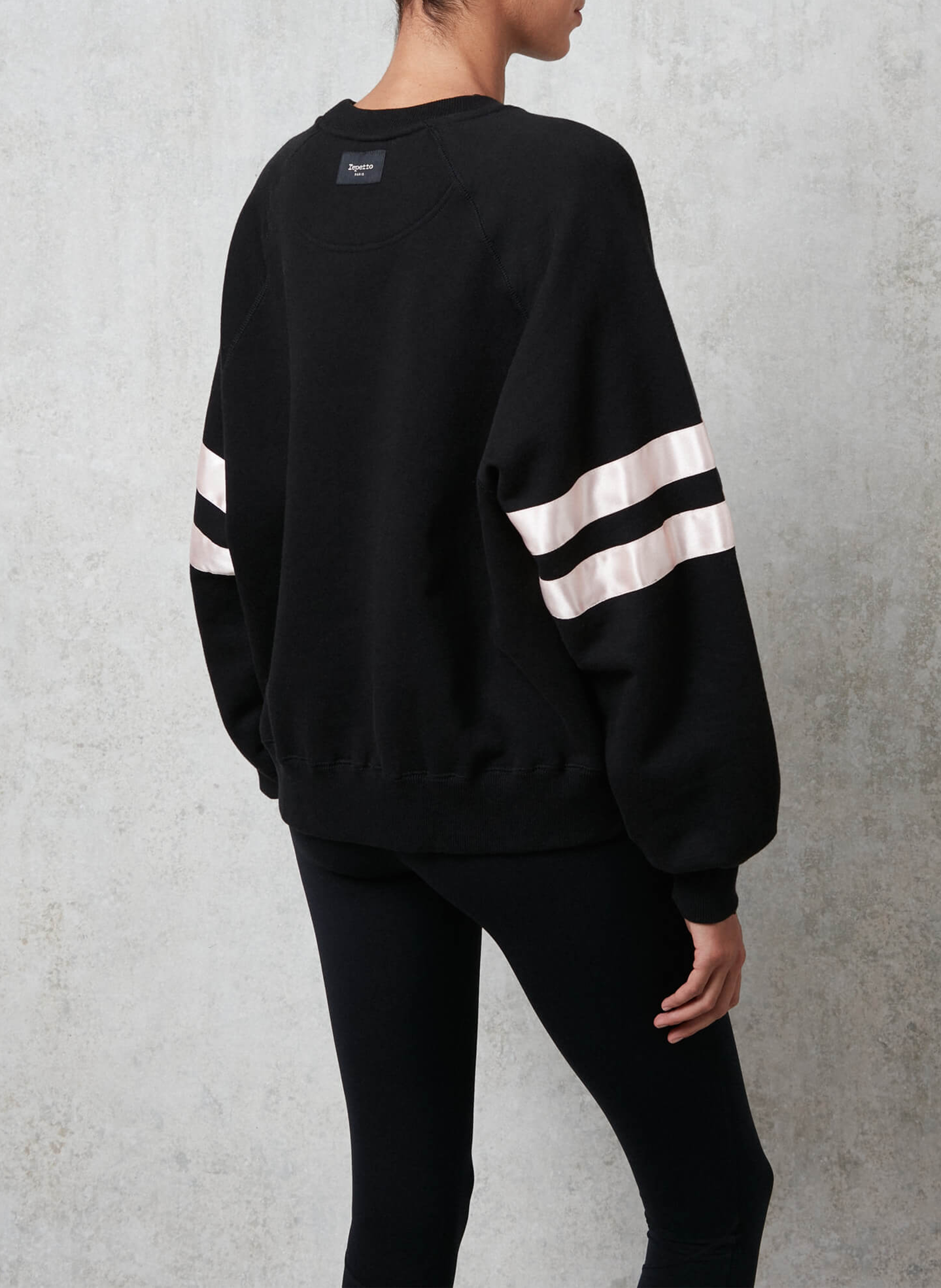 Sweater met ritsje aan de kraag | katoenblend REPETTO Zwart