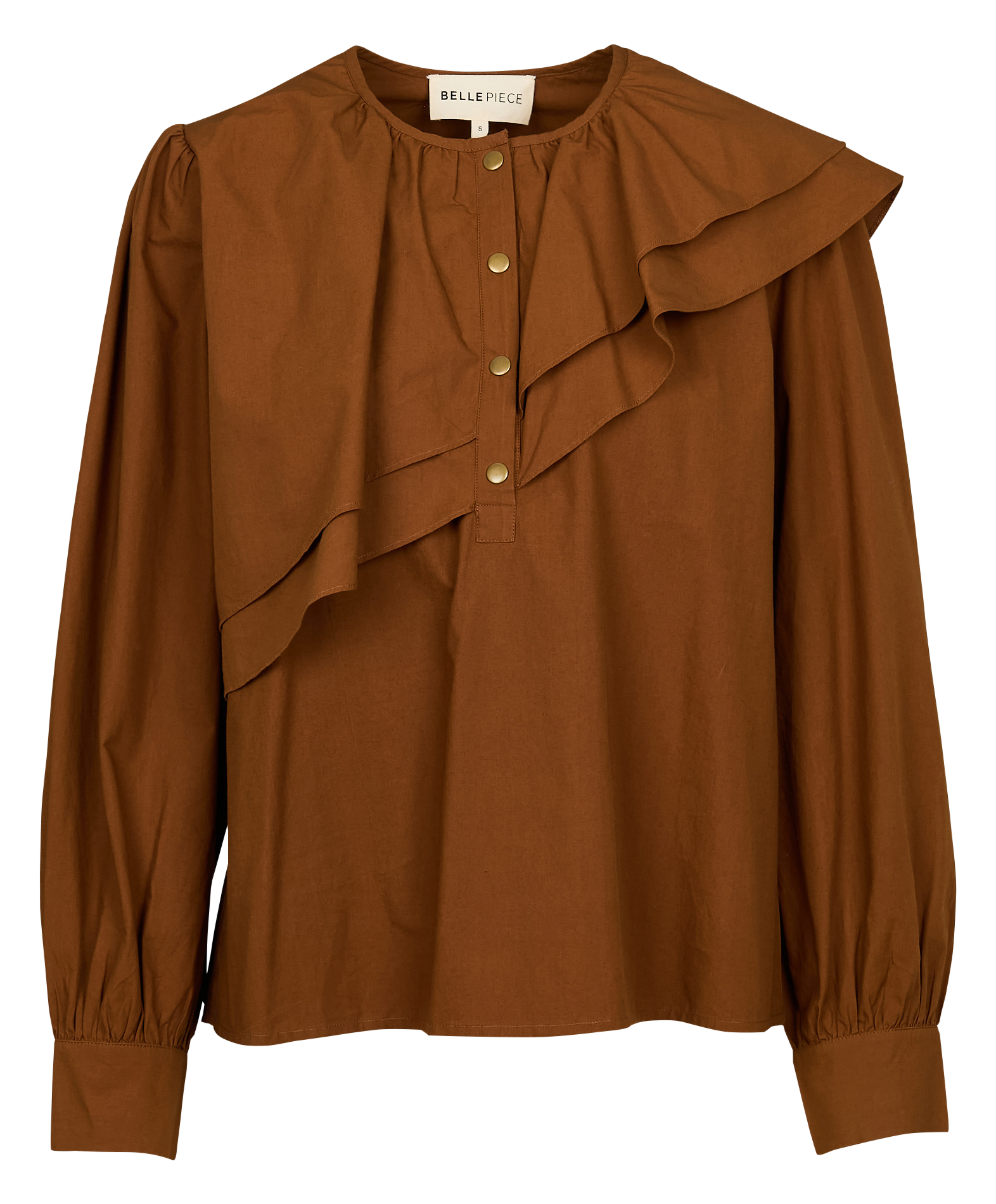 Blouse with round collar BELLEPIECE Brown