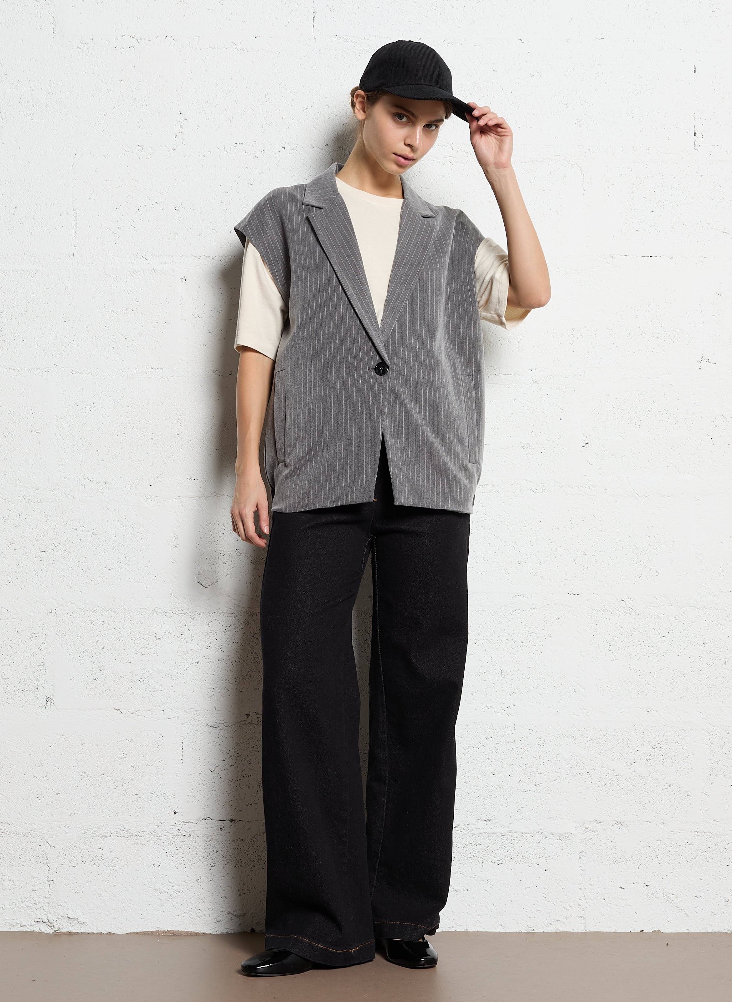 Veste de tailleur à rayures PLEASE Gris