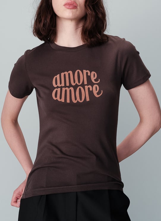 Tee-shirt col rond en coton mélangé GRACE ET MILA Gris