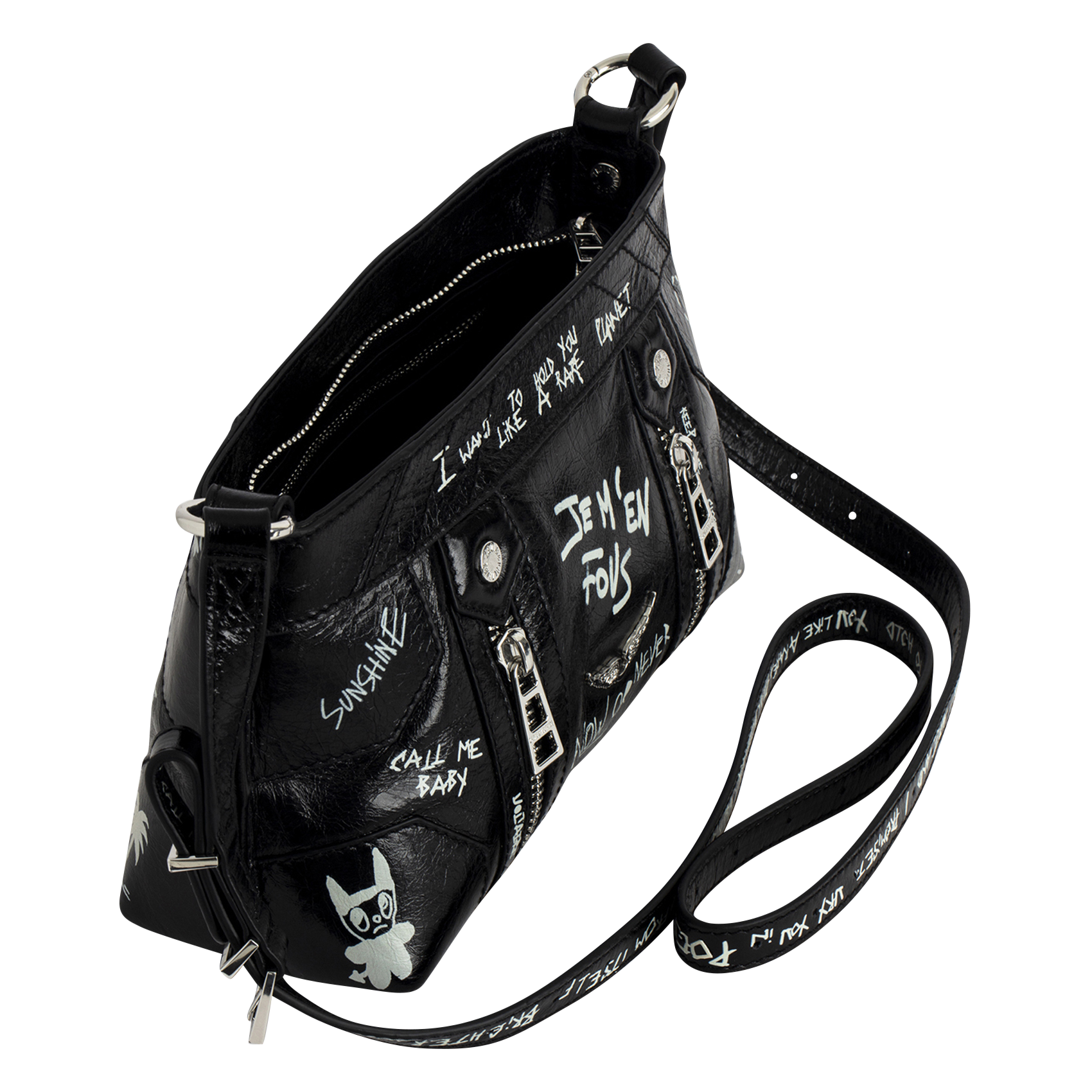 Lakleren schoudertas ZADIG&VOLTAIRE Zwart