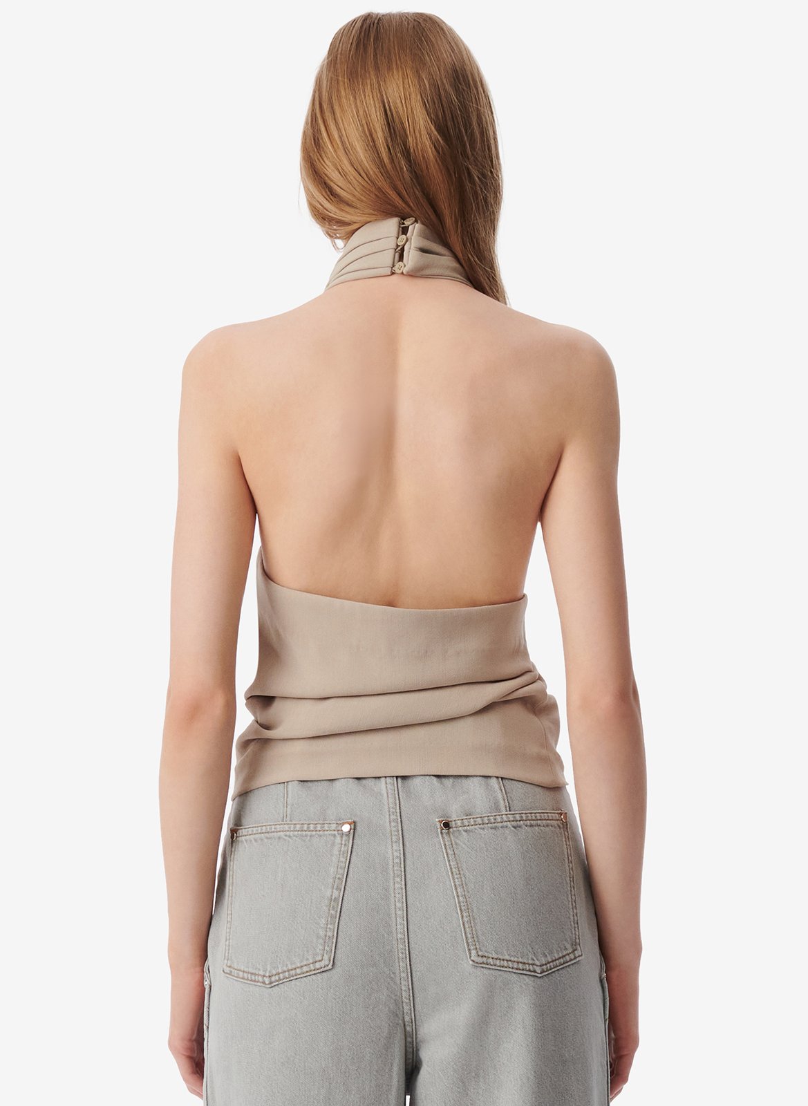 Sleeveless tied top IRO Brown