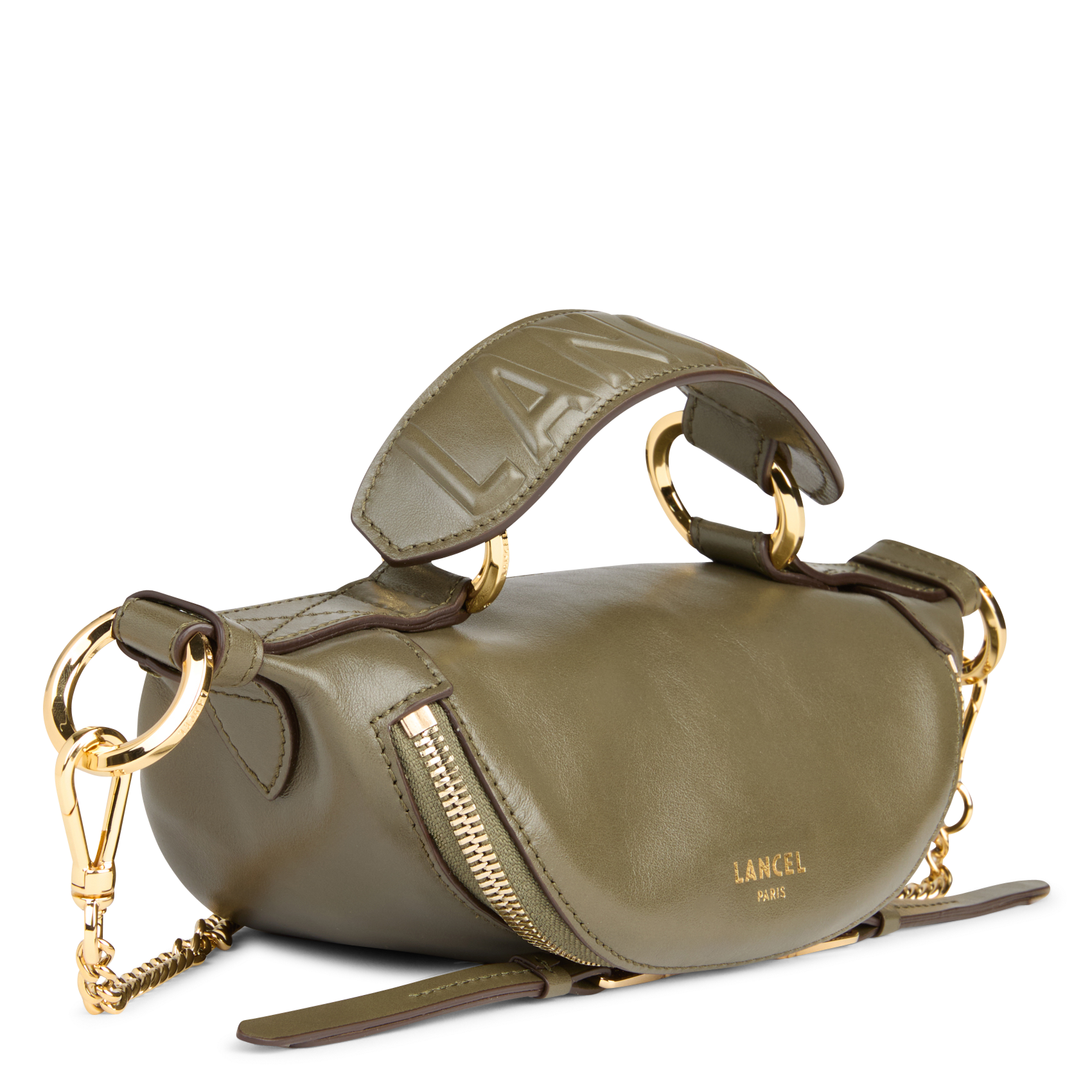 Sac bandoulière en cuir  LANCEL Kaki