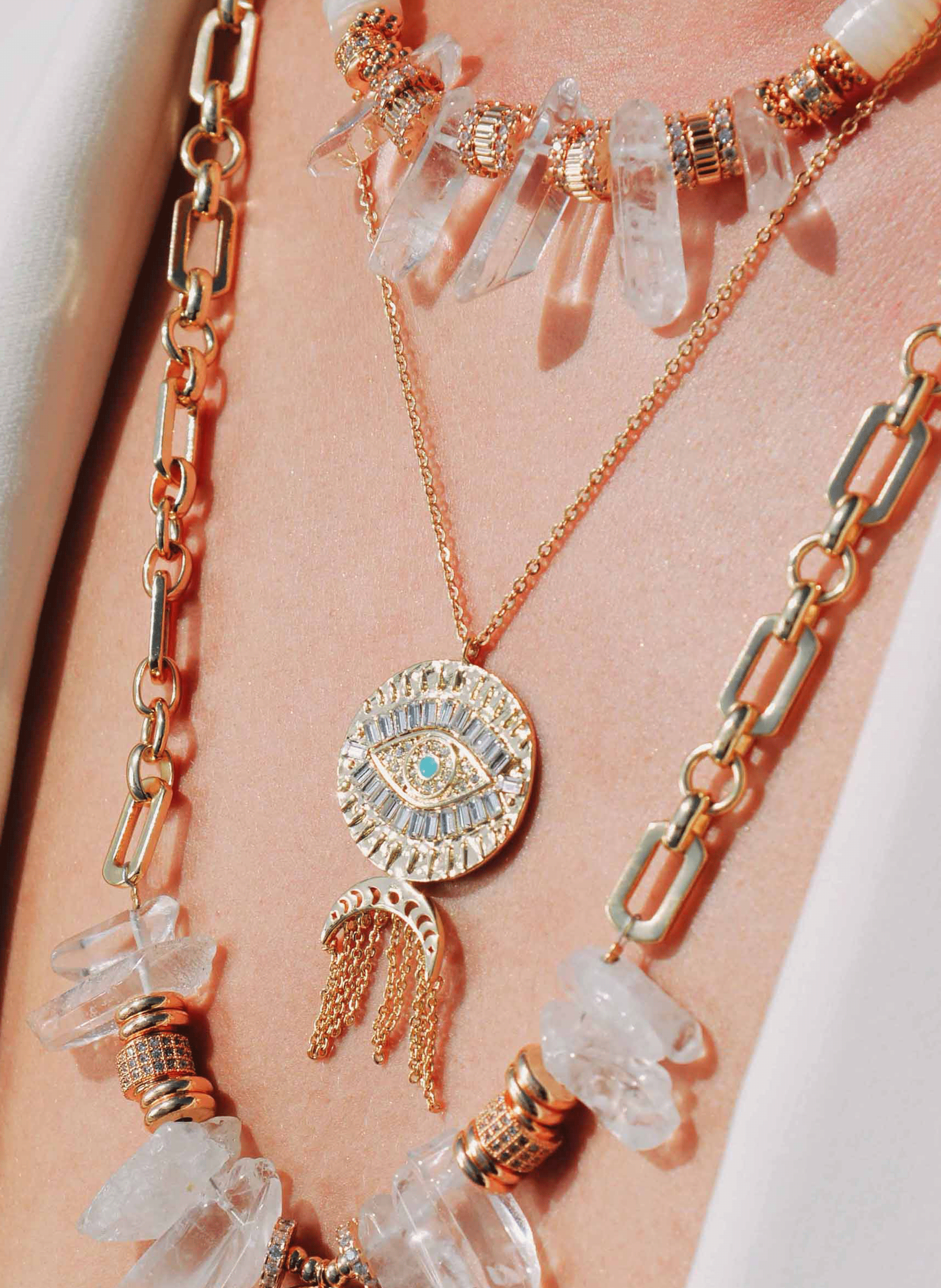 Chain necklace with central pendant HIPANEMA Golden