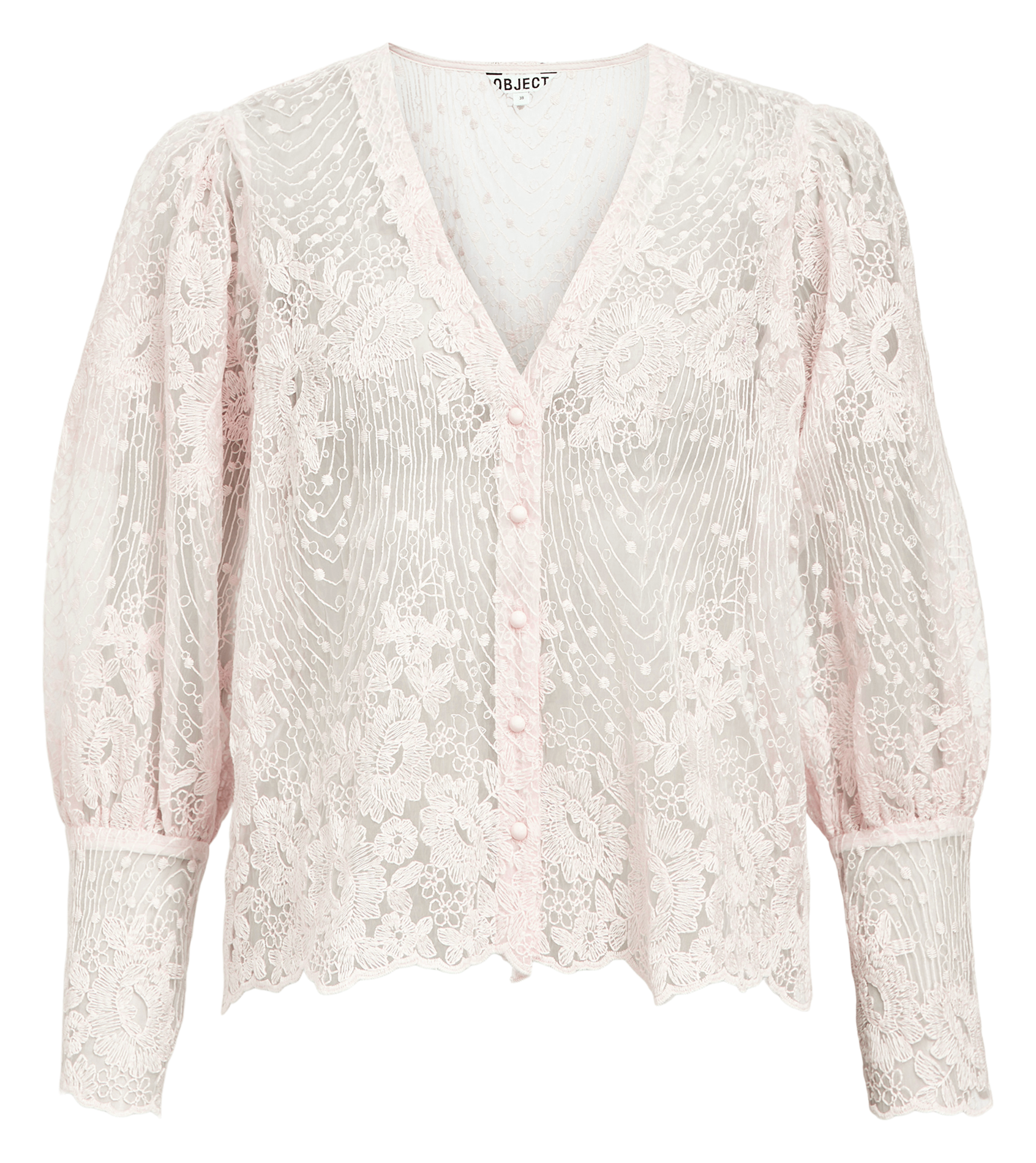 Chemise droite en dentelle OBJECT Beige