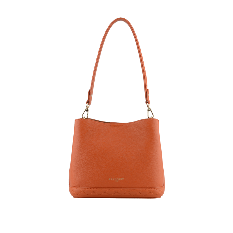 Satchel - cowhide leather POURCHET Orange