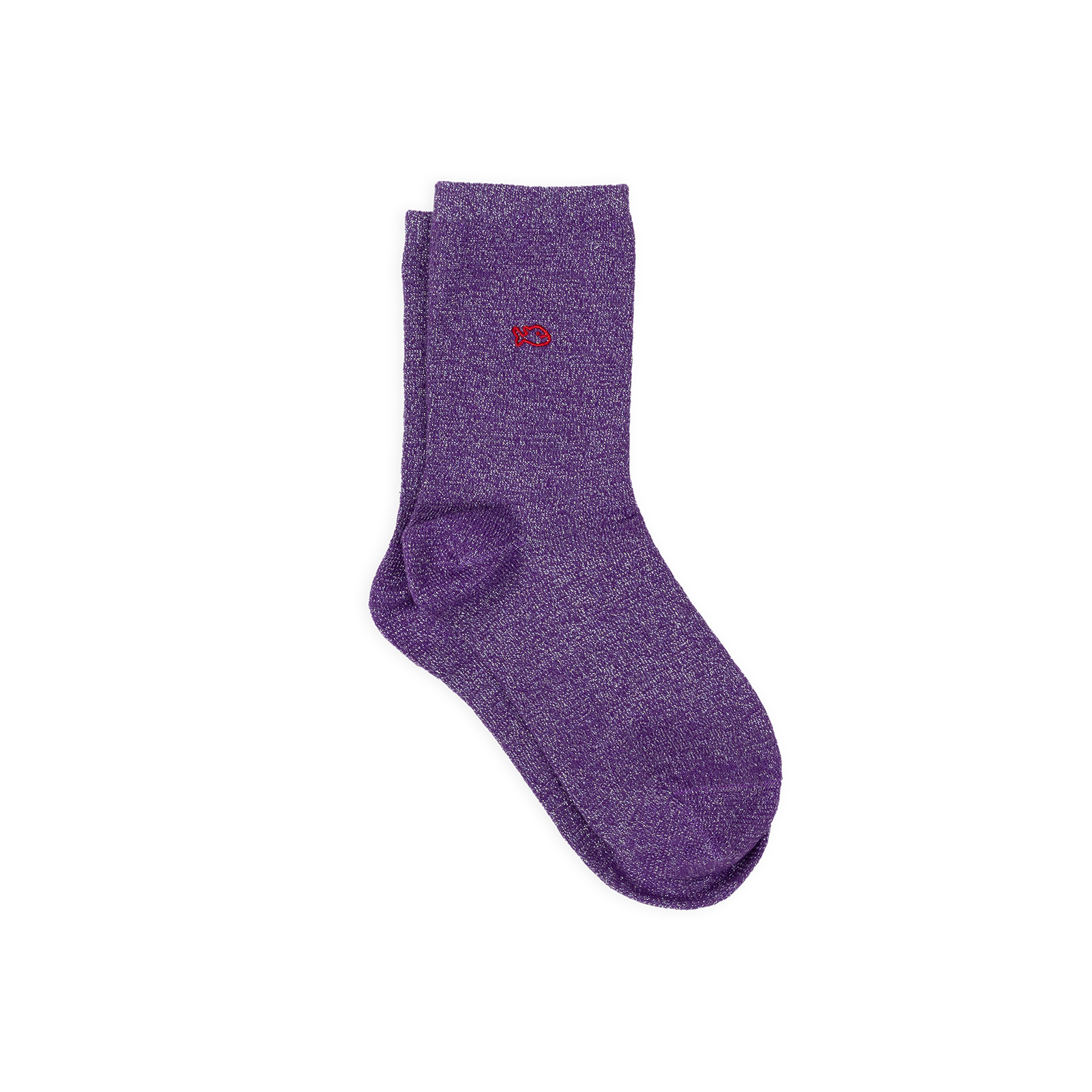 Solid Combed Cotton Glittery Socks BILLYBELT Purple